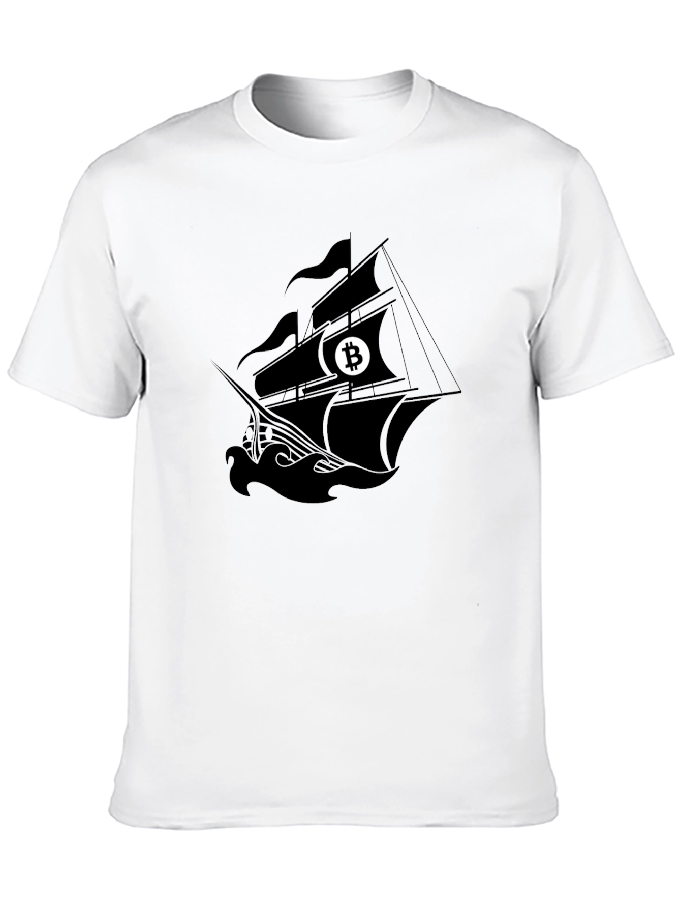 Bitcoin Pirate Ship Black T-Shirt