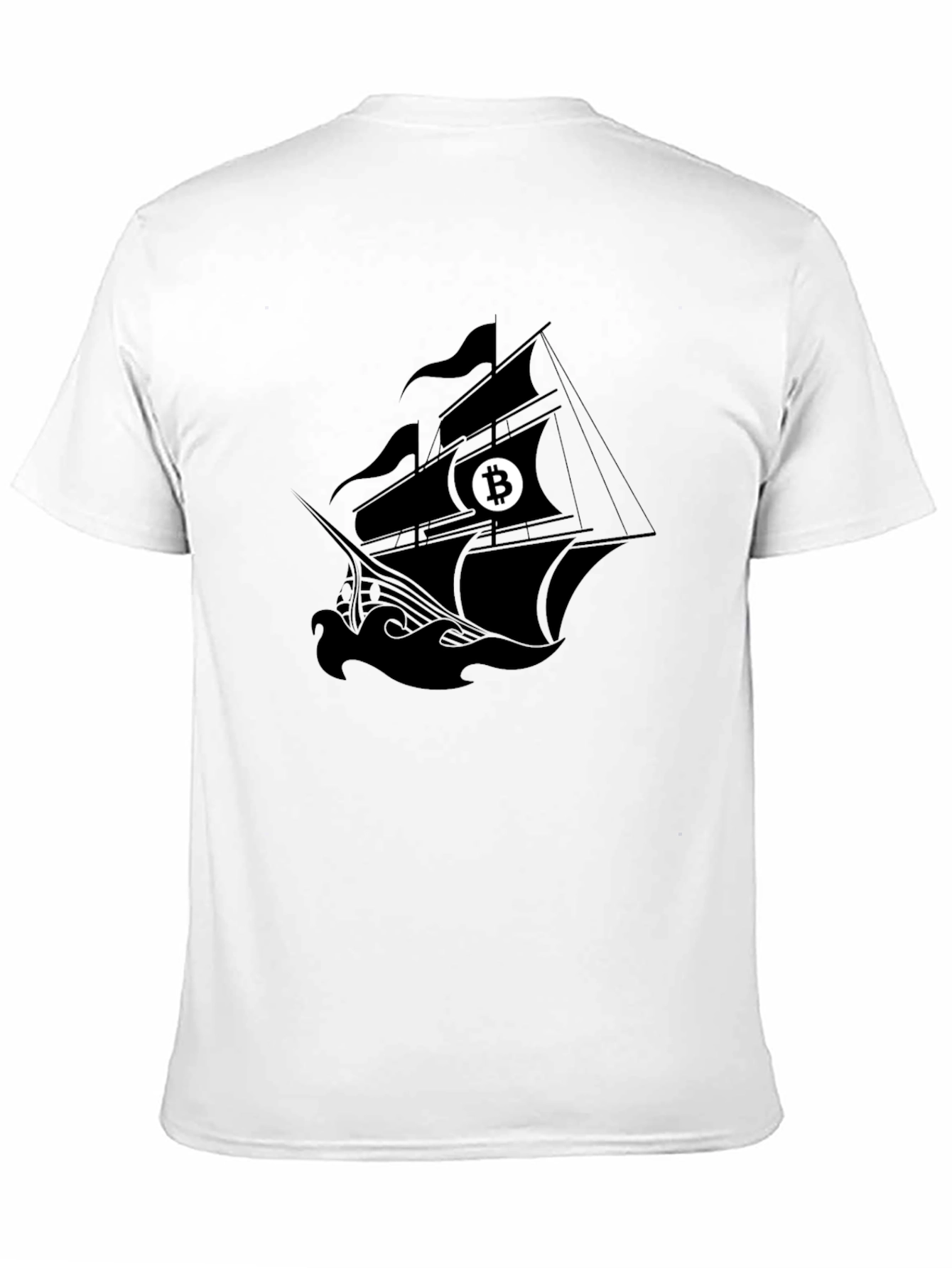 Bitcoin Pirate Ship Black T-Shirt
