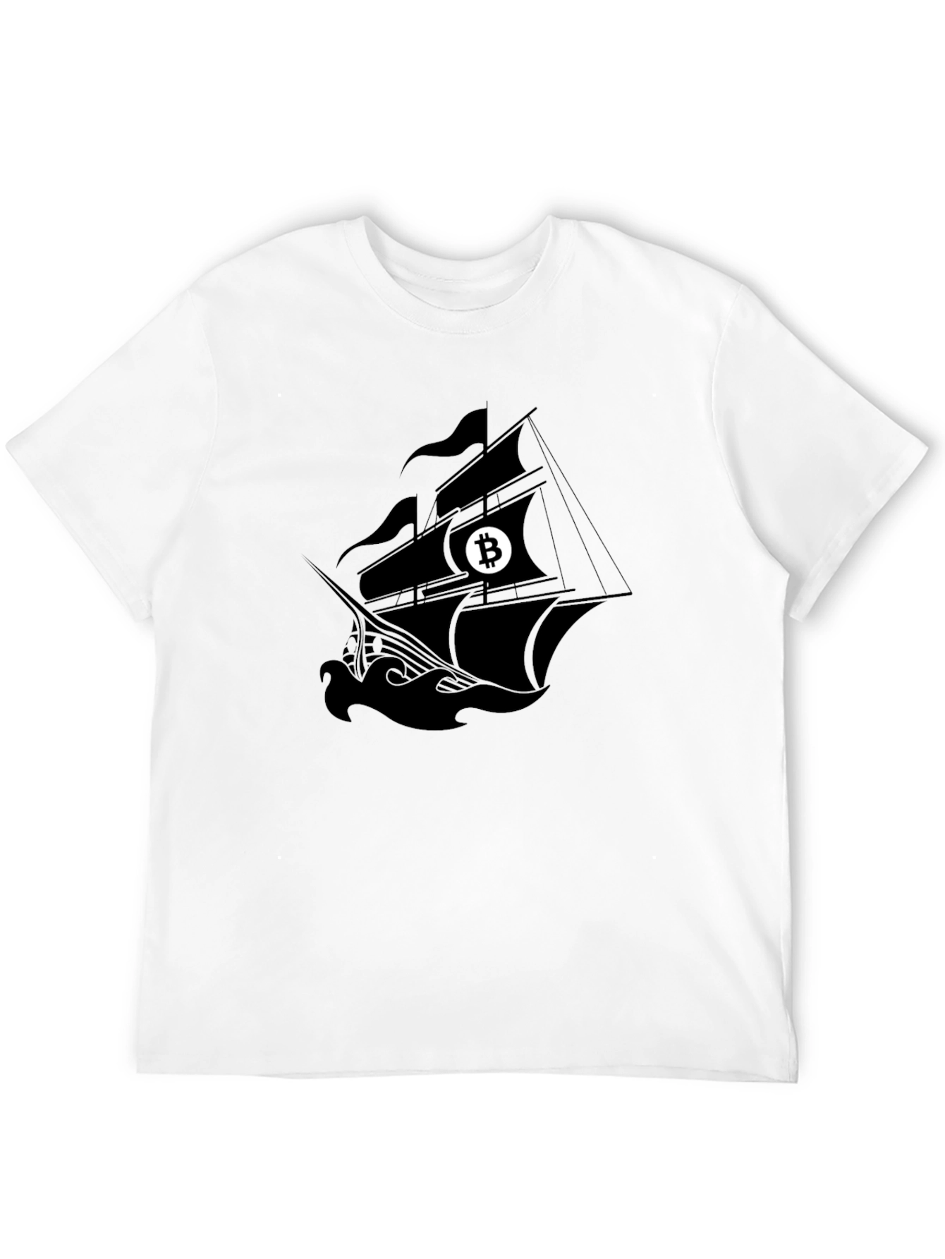 Bitcoin Pirate Ship Black T-Shirt