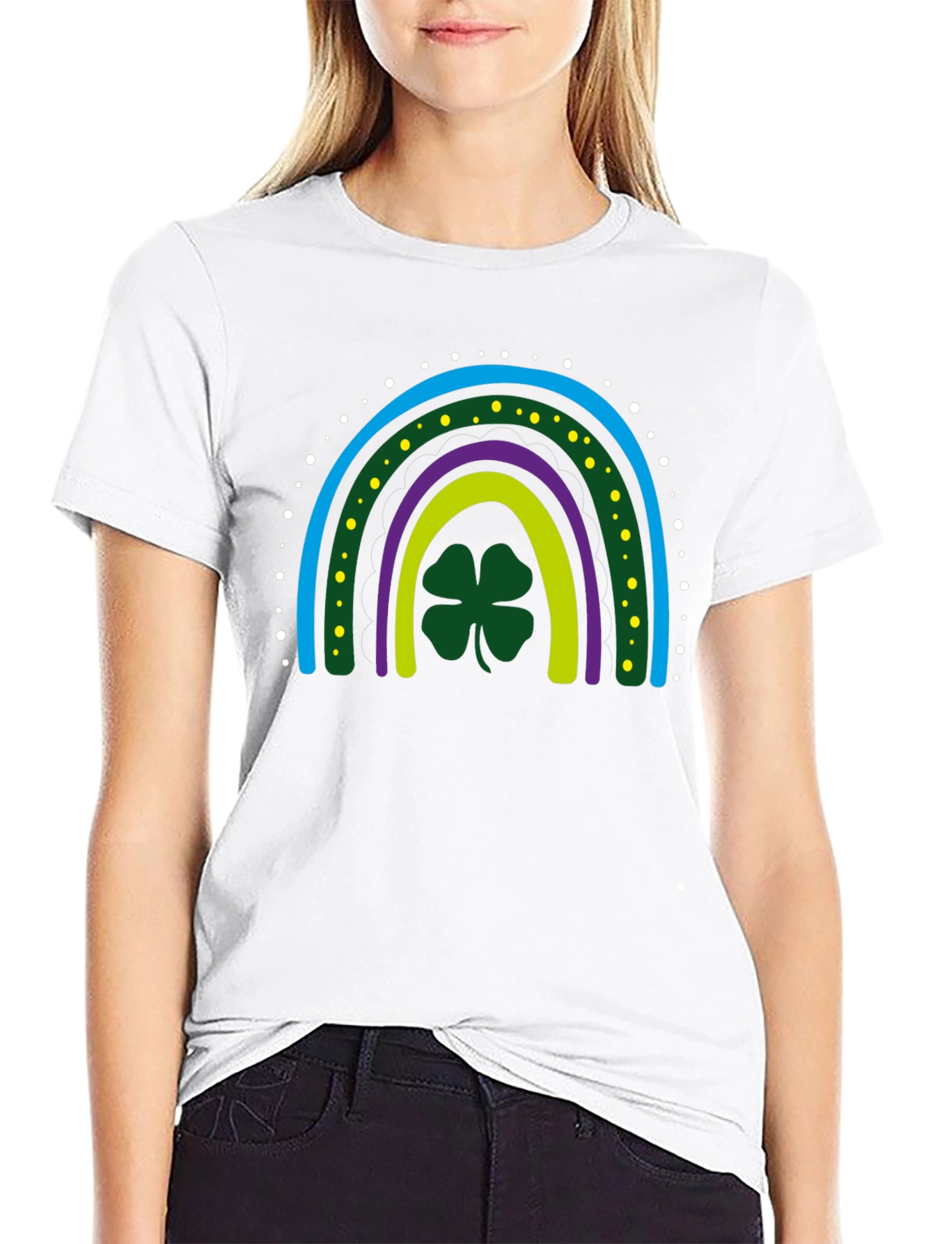 St. Patricks Day Rainbow Clover T-Shirt