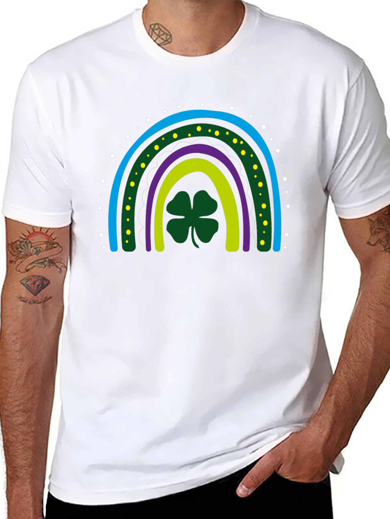 St. Patricks Day Rainbow Clover T-Shirt