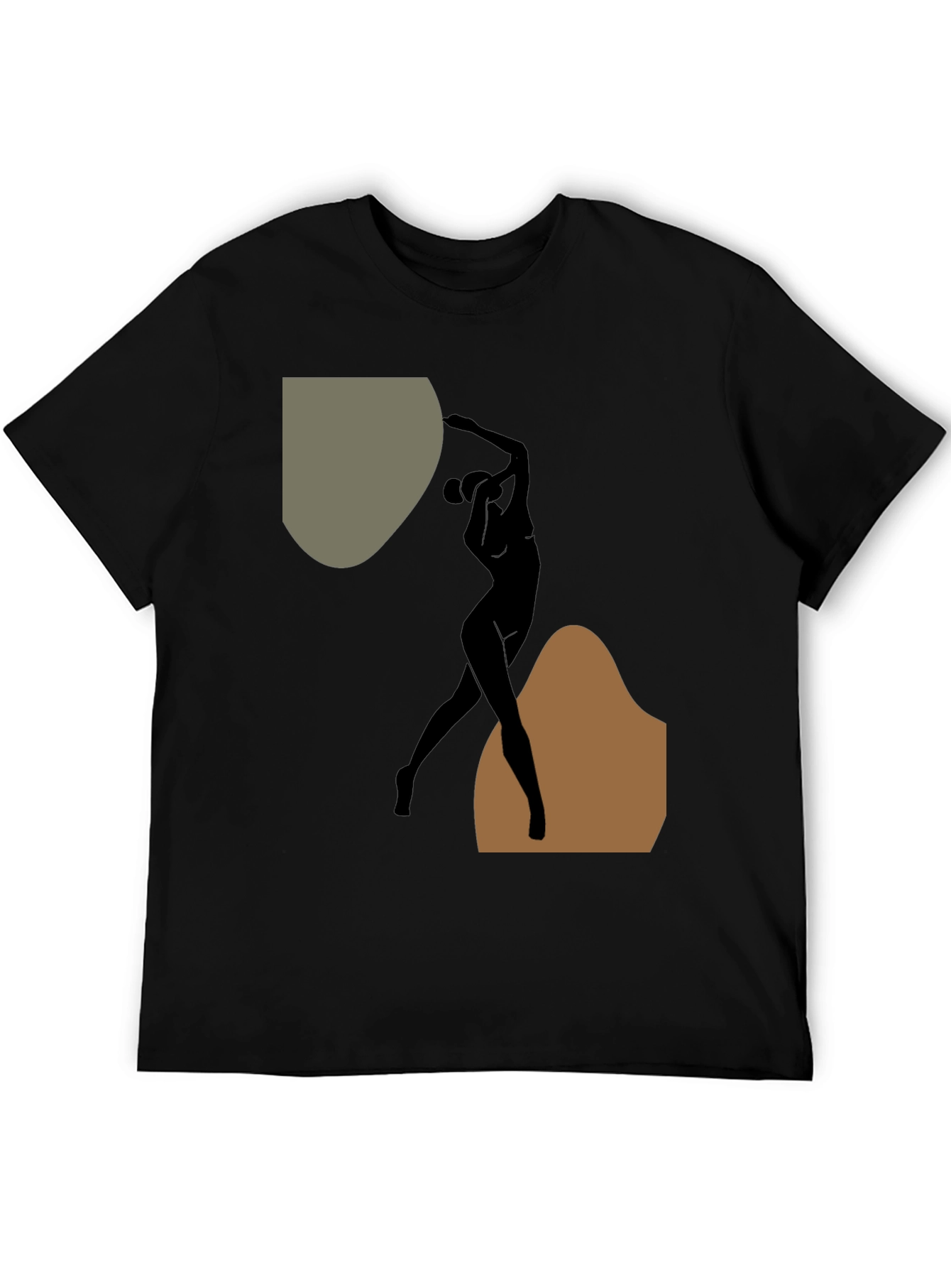 Abstract Silhouette Graphic Black T-Shirt