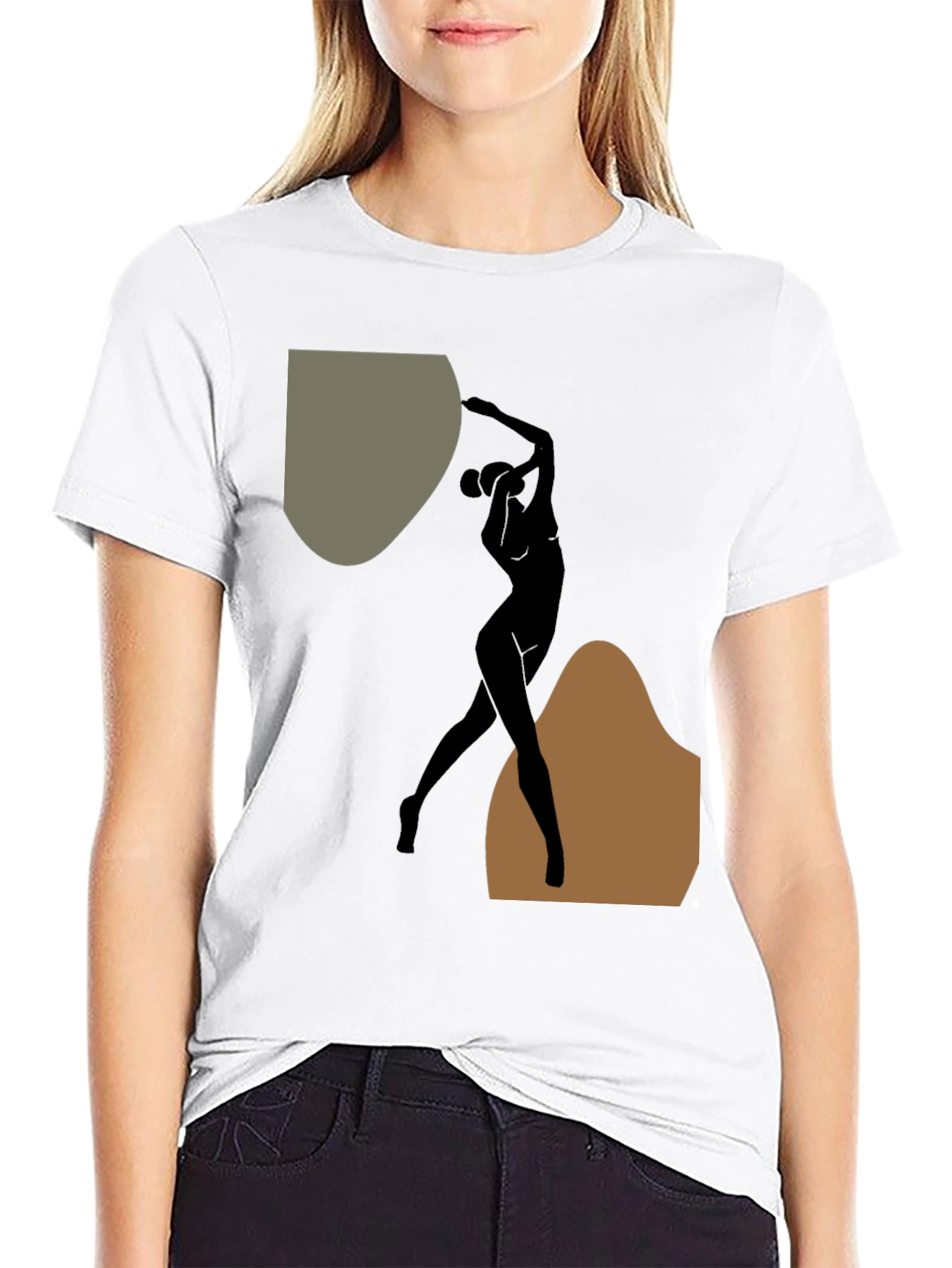 Abstract Silhouette Graphic Black T-Shirt