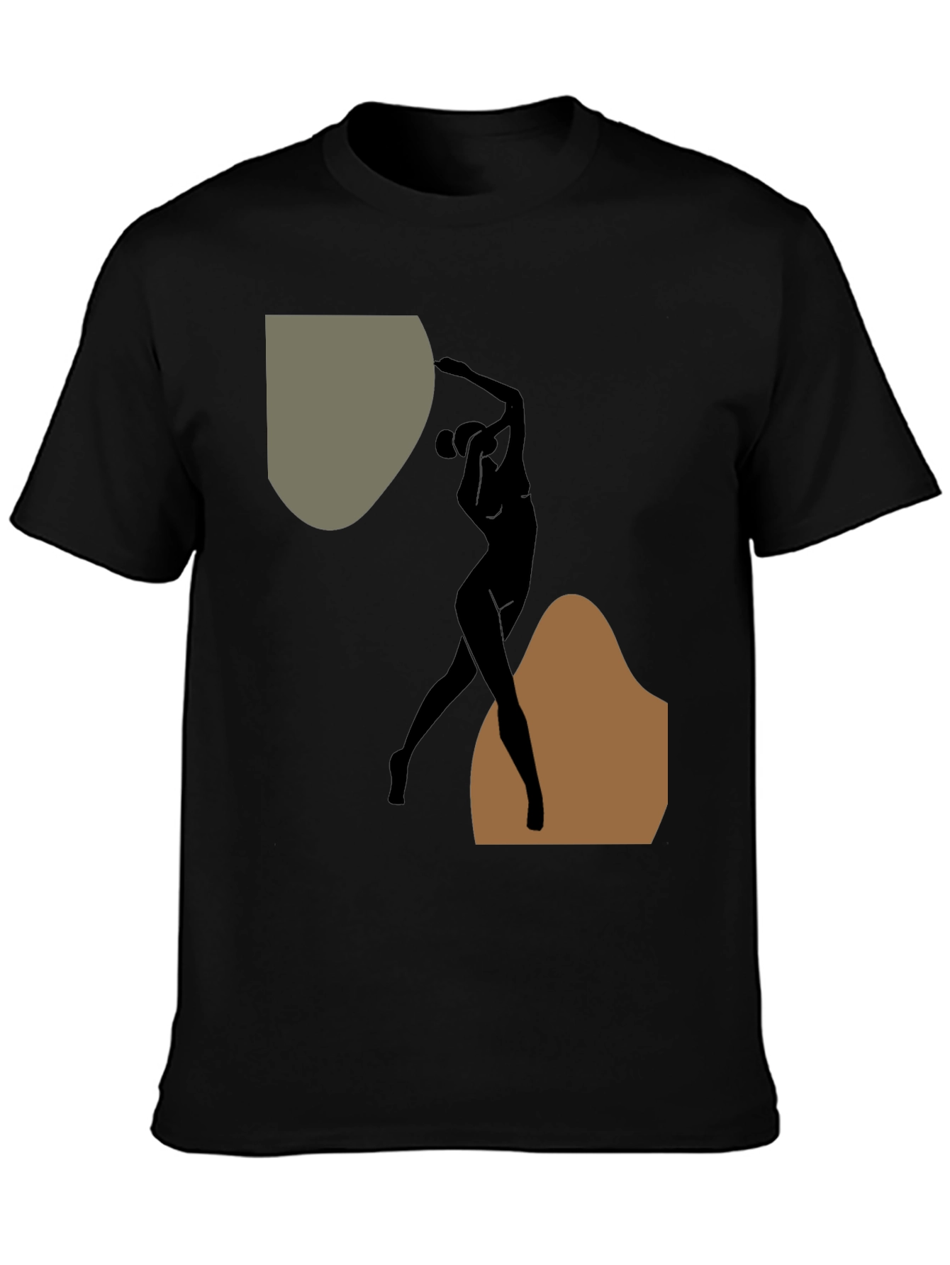 Abstract Silhouette Graphic Black T-Shirt