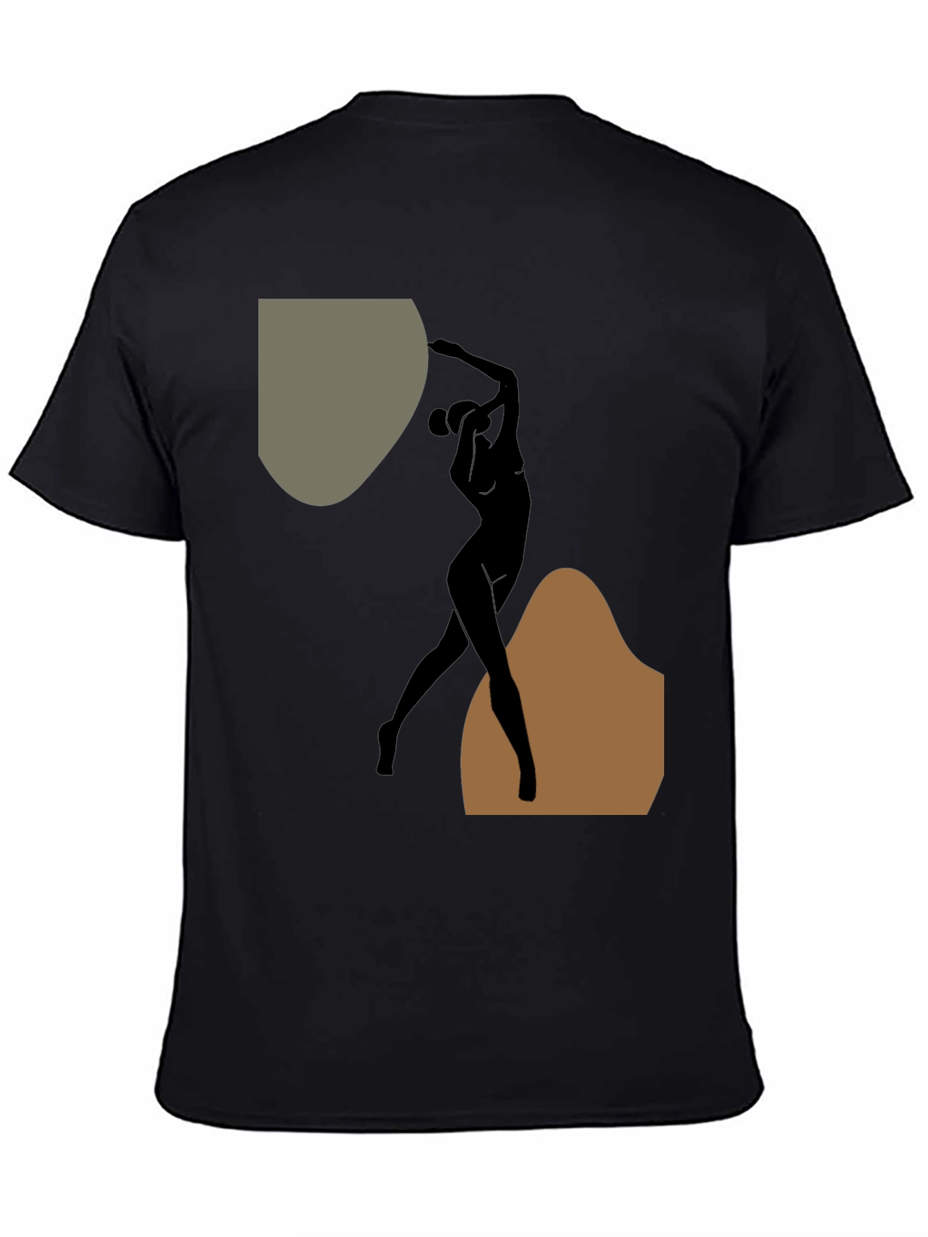 Abstract Silhouette Graphic Black T-Shirt