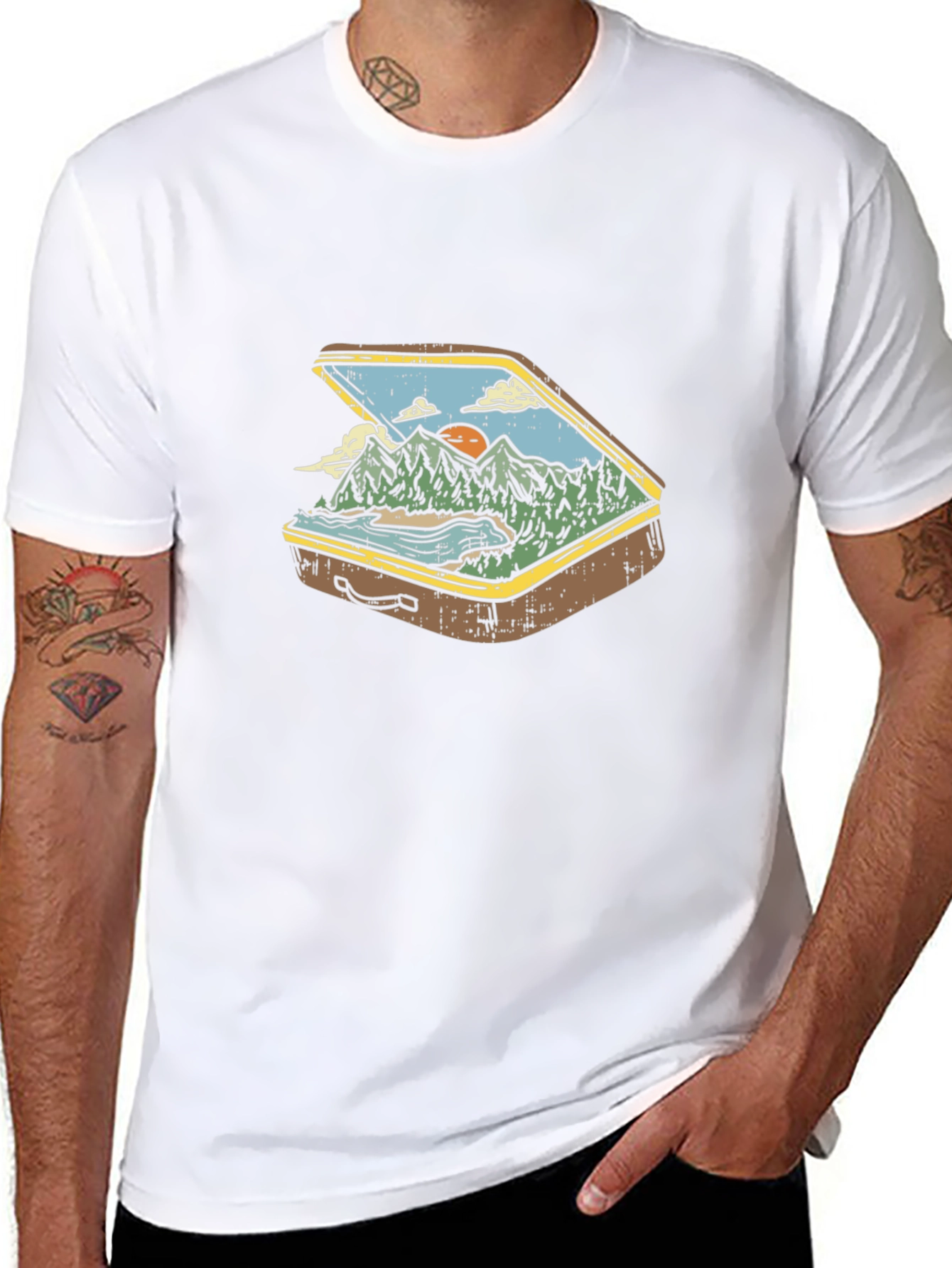 Suitcase Nature Graphic T-Shirt