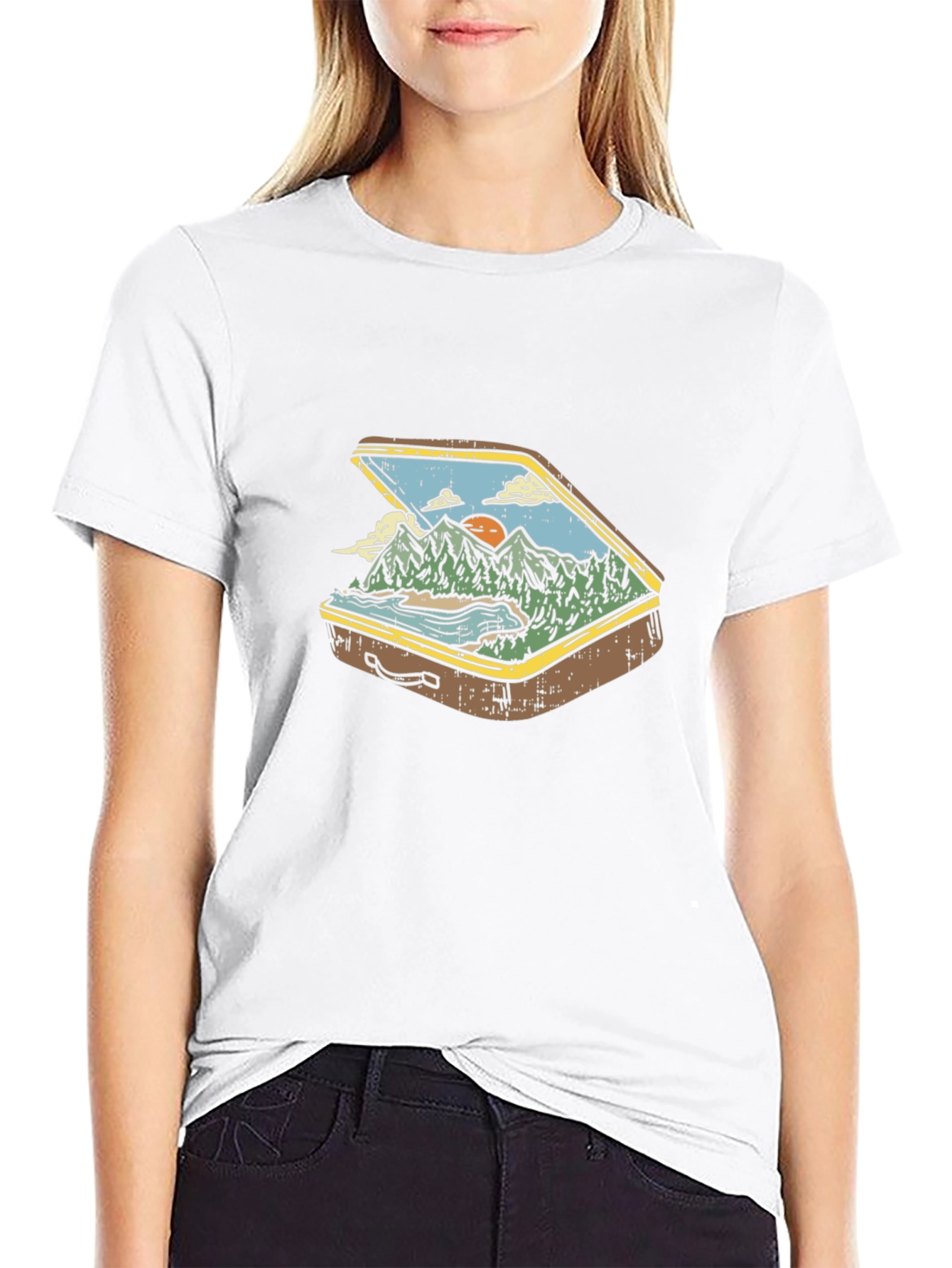 Suitcase Nature Graphic T-Shirt