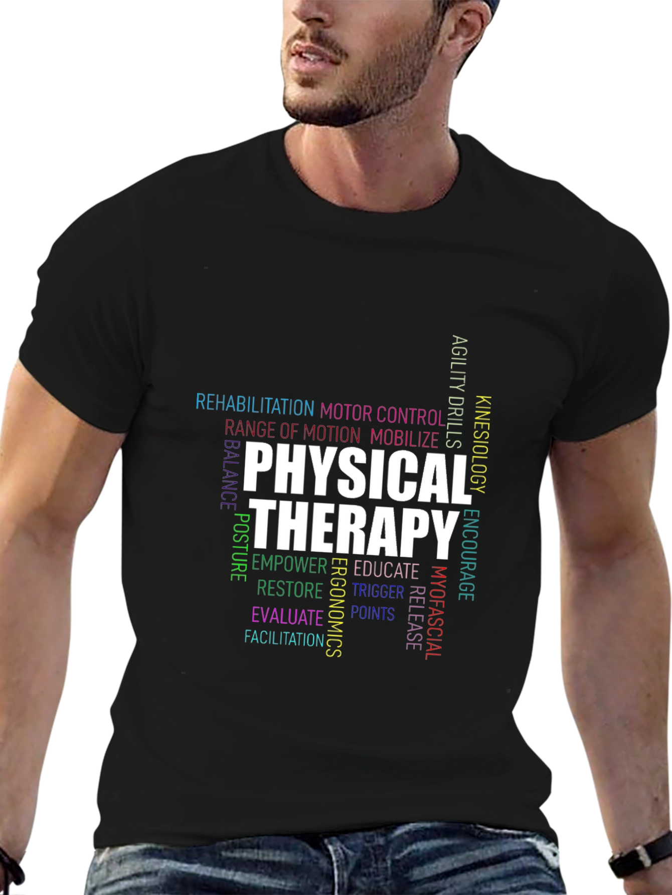 Physical Therapy Word Cloud Graphic T-Shirt