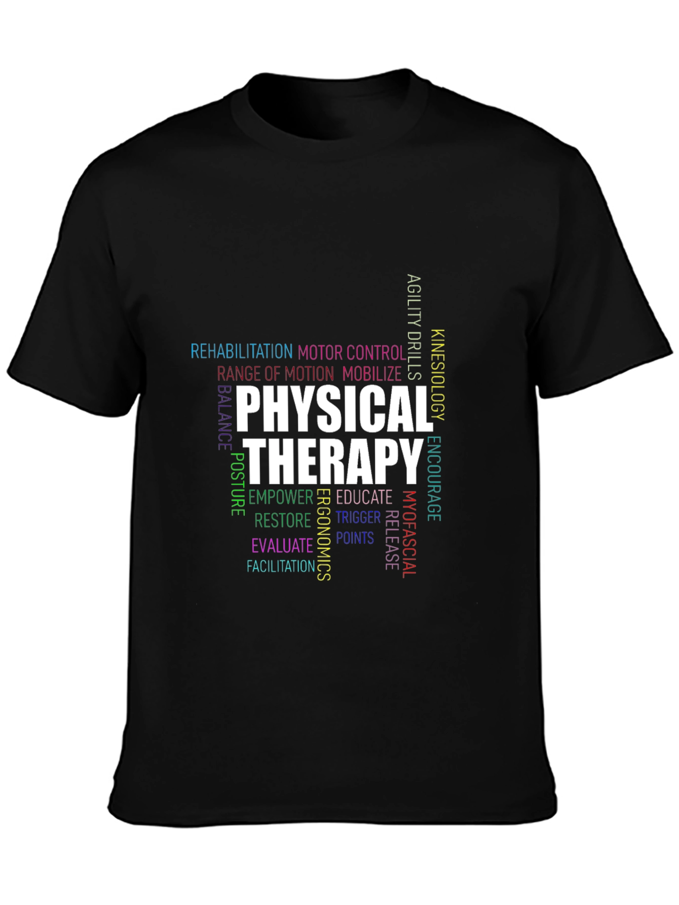 Physical Therapy Word Cloud Graphic T-Shirt