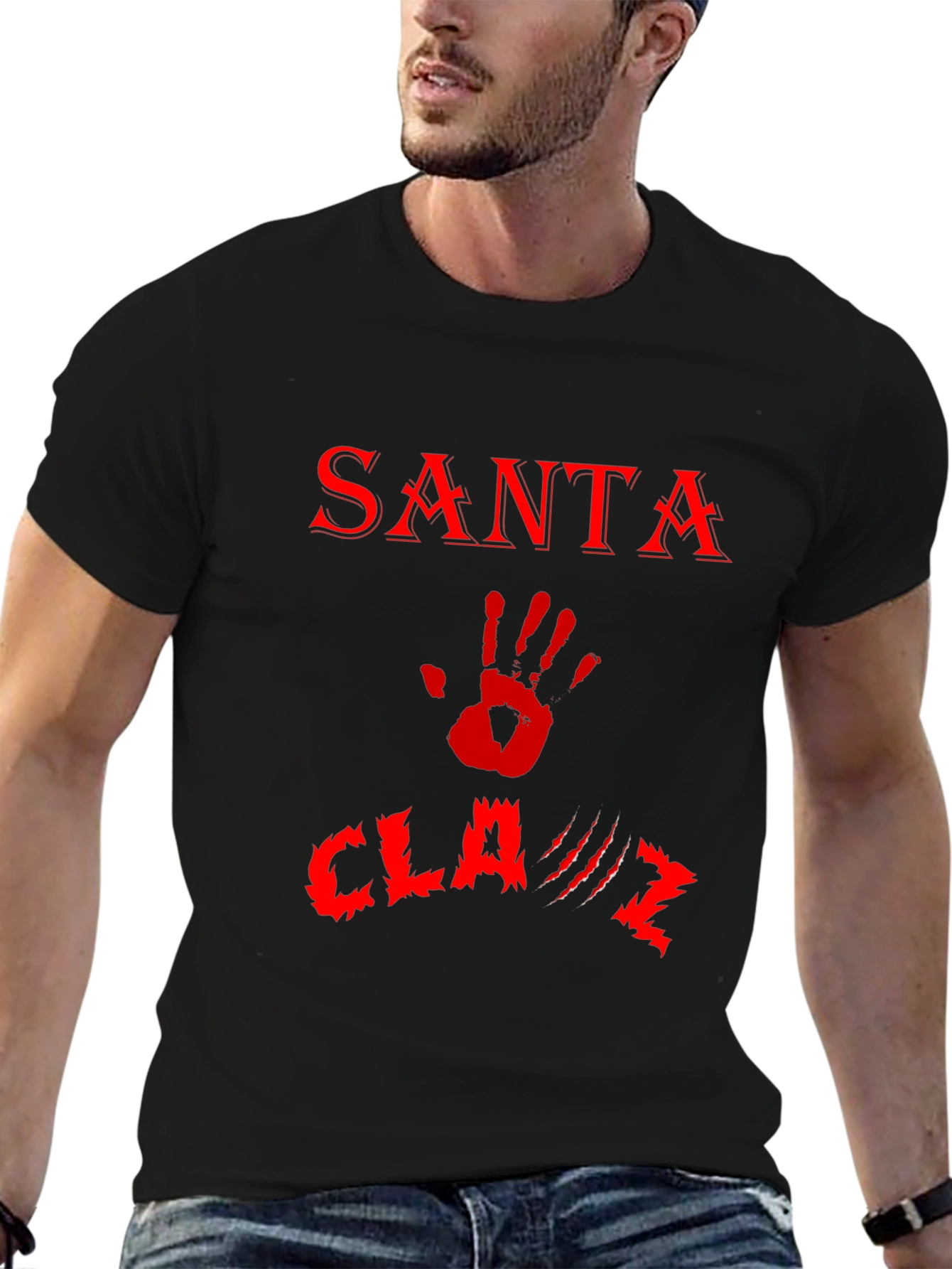 Santa Claws T-Shirt - Red Print