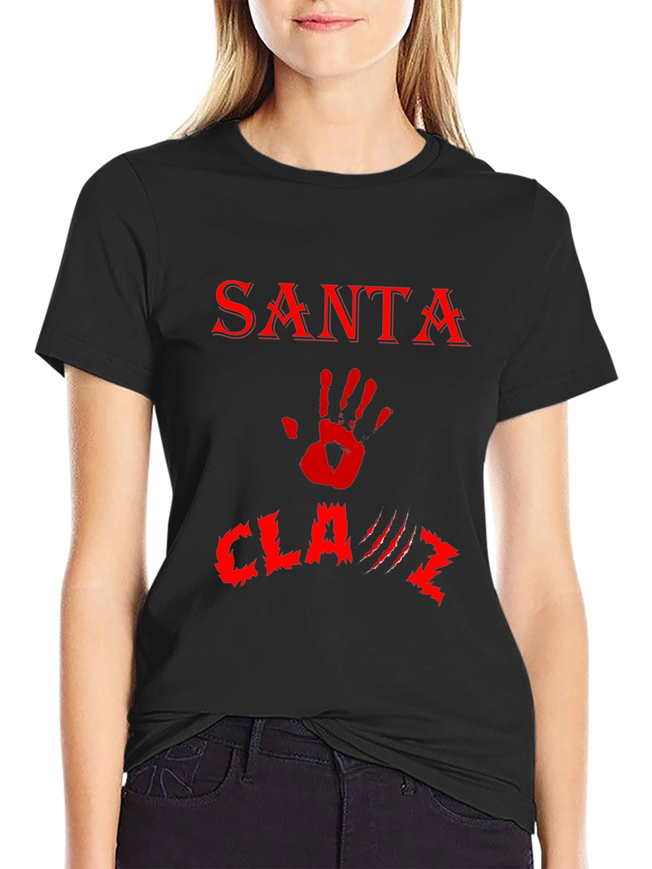 Santa Claws T-Shirt - Red Print
