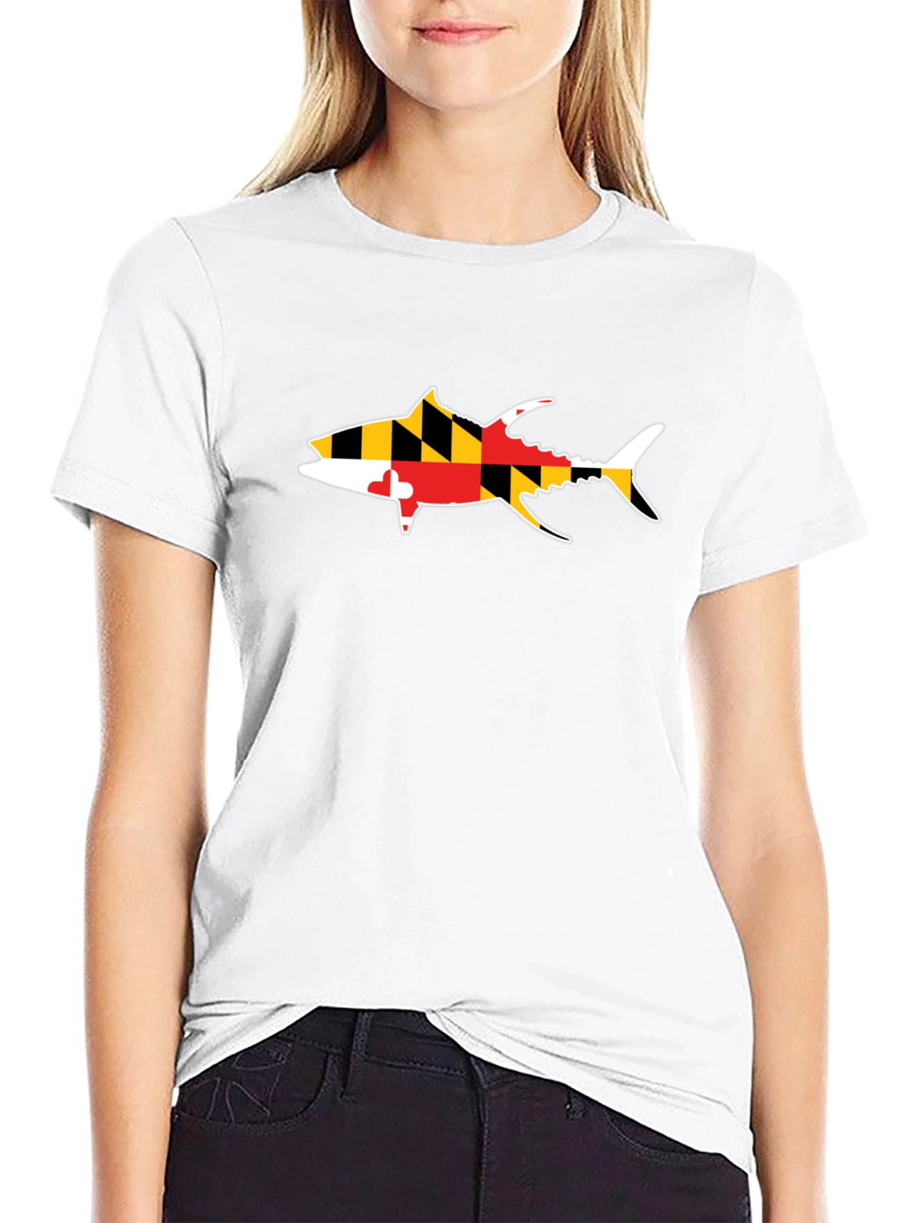 Maryland Flag Tuna Fish Graphic T-Shirt