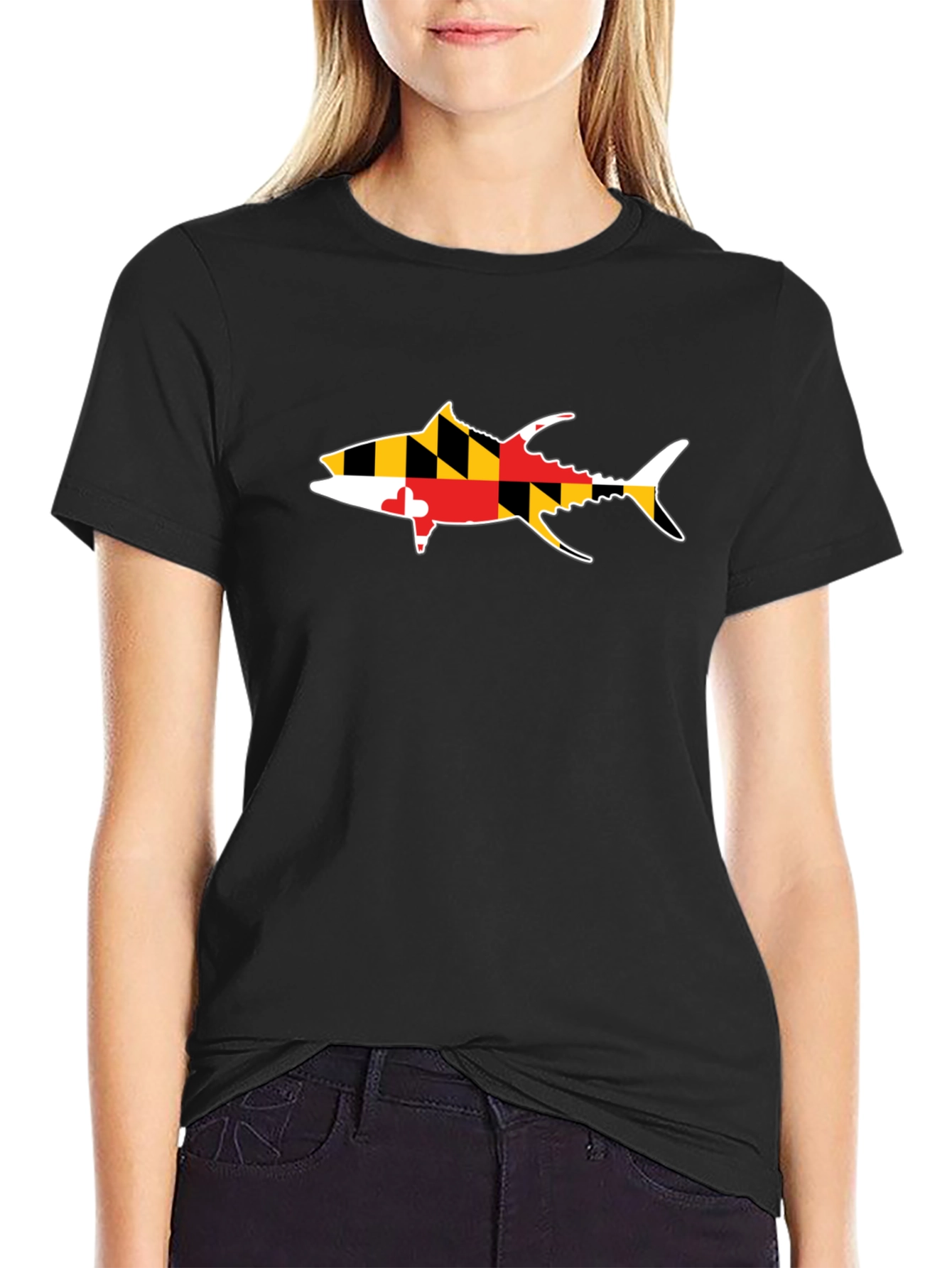 Maryland Flag Tuna Fish Graphic T-Shirt