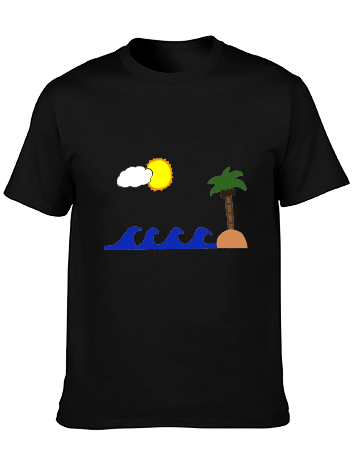 Island Scene Black T-Shirt