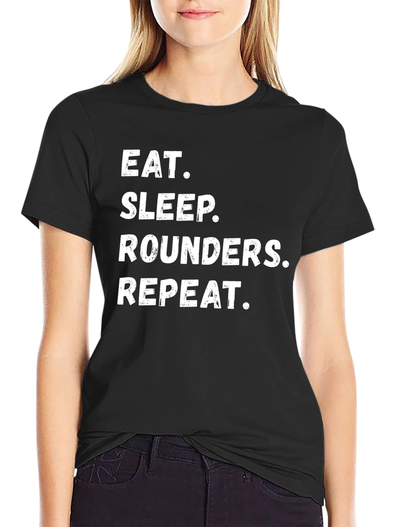 Eat Sleep Rounders Repeat Black T-Shirt