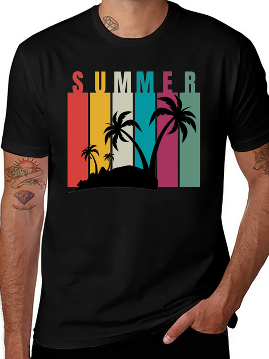 Summer Palm T-Shirt - Retro Beach Design