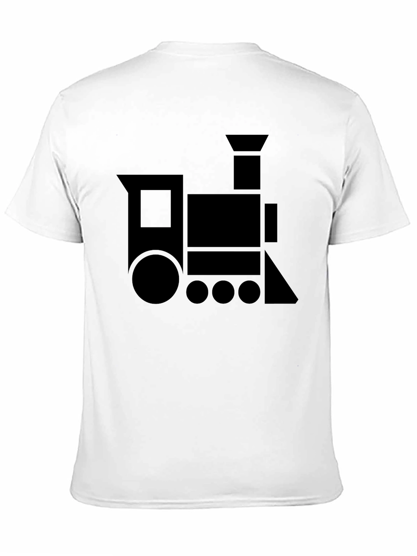 Geometric Train Graphic Tee - Black Cotton Blend