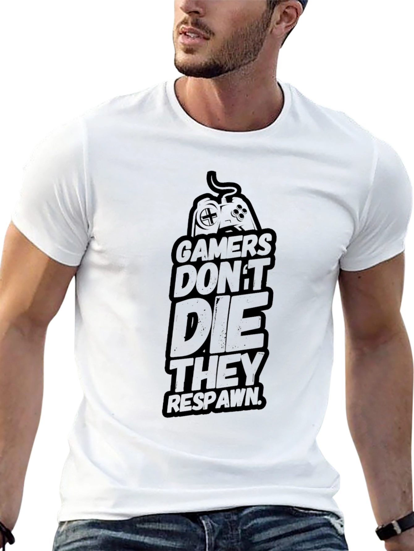 Gamers Dont Die They Respawn Graphic Tee
