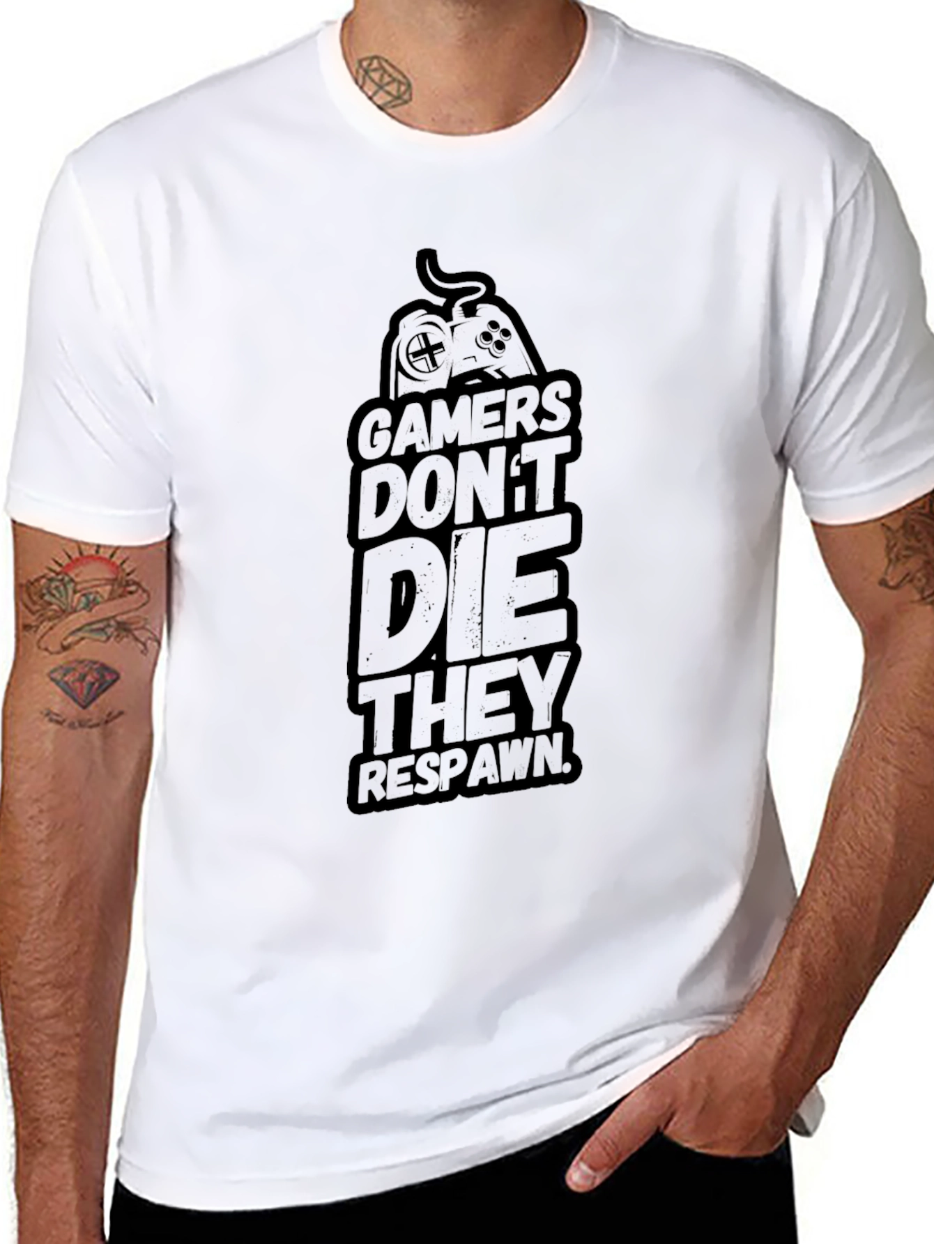 Gamers Dont Die They Respawn Graphic Tee