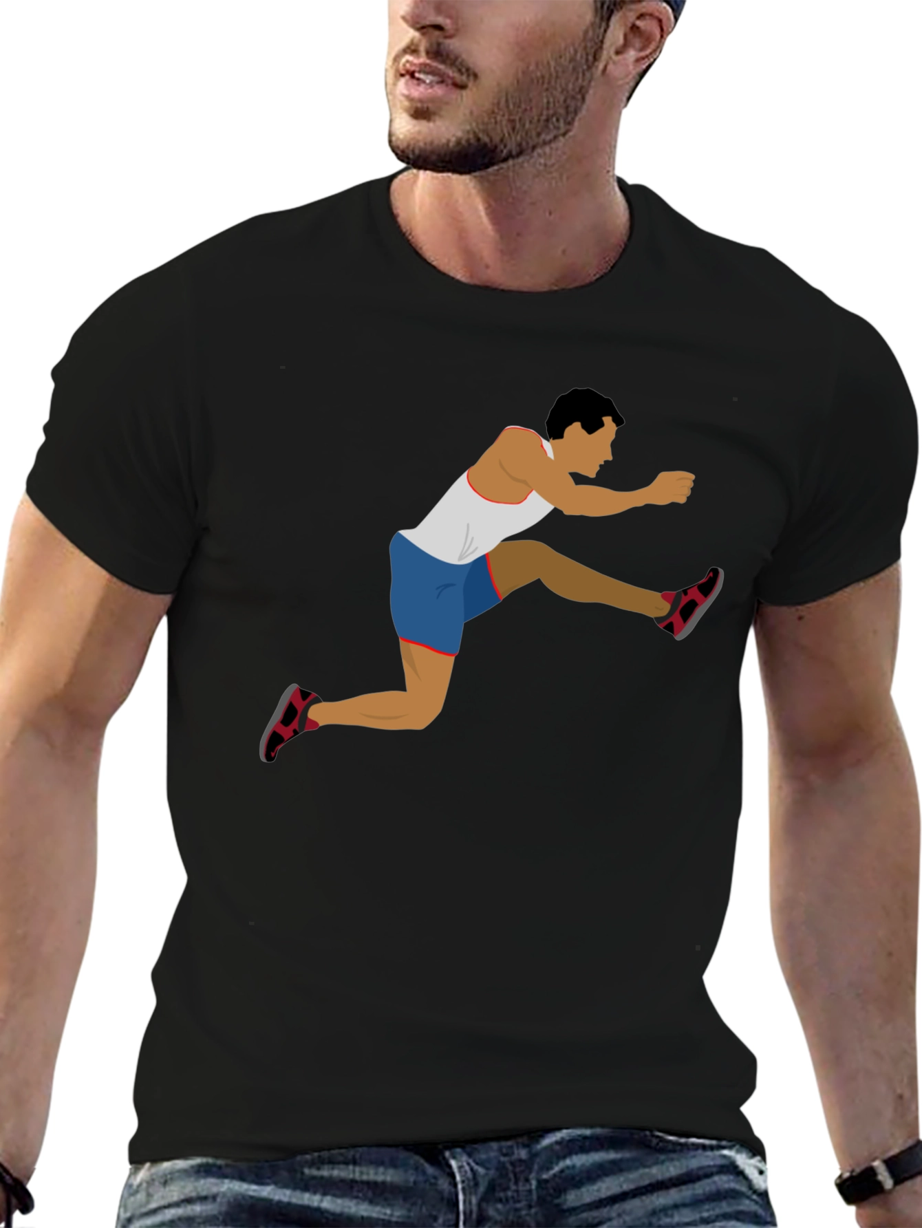 Graphic Tee - Hurdler Design Black