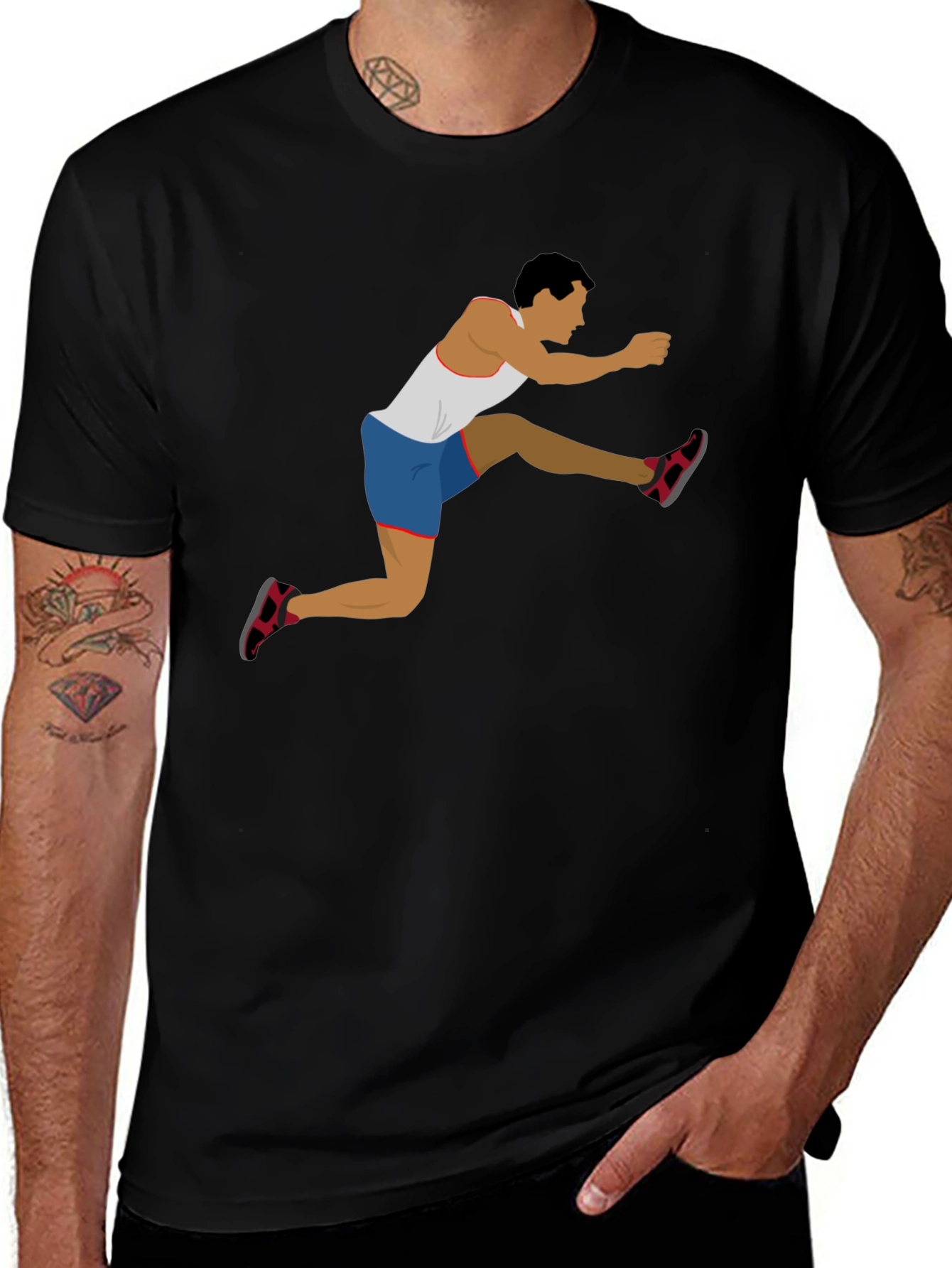 Graphic Tee - Hurdler Design Black