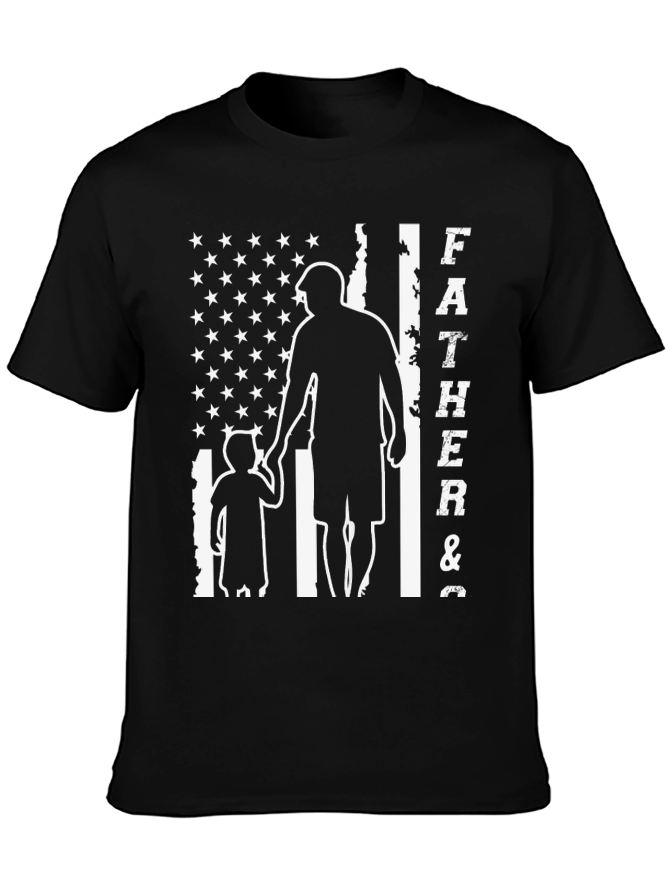 Father & Son American Flag Graphic T-Shirt