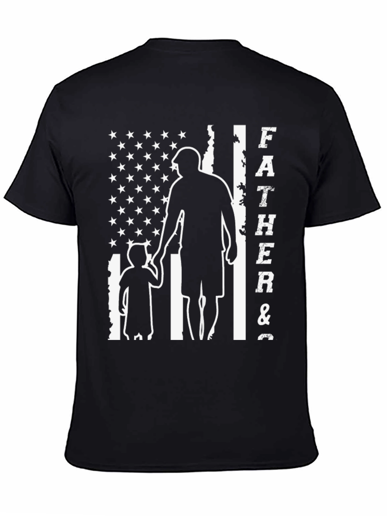 Father & Son American Flag Graphic T-Shirt