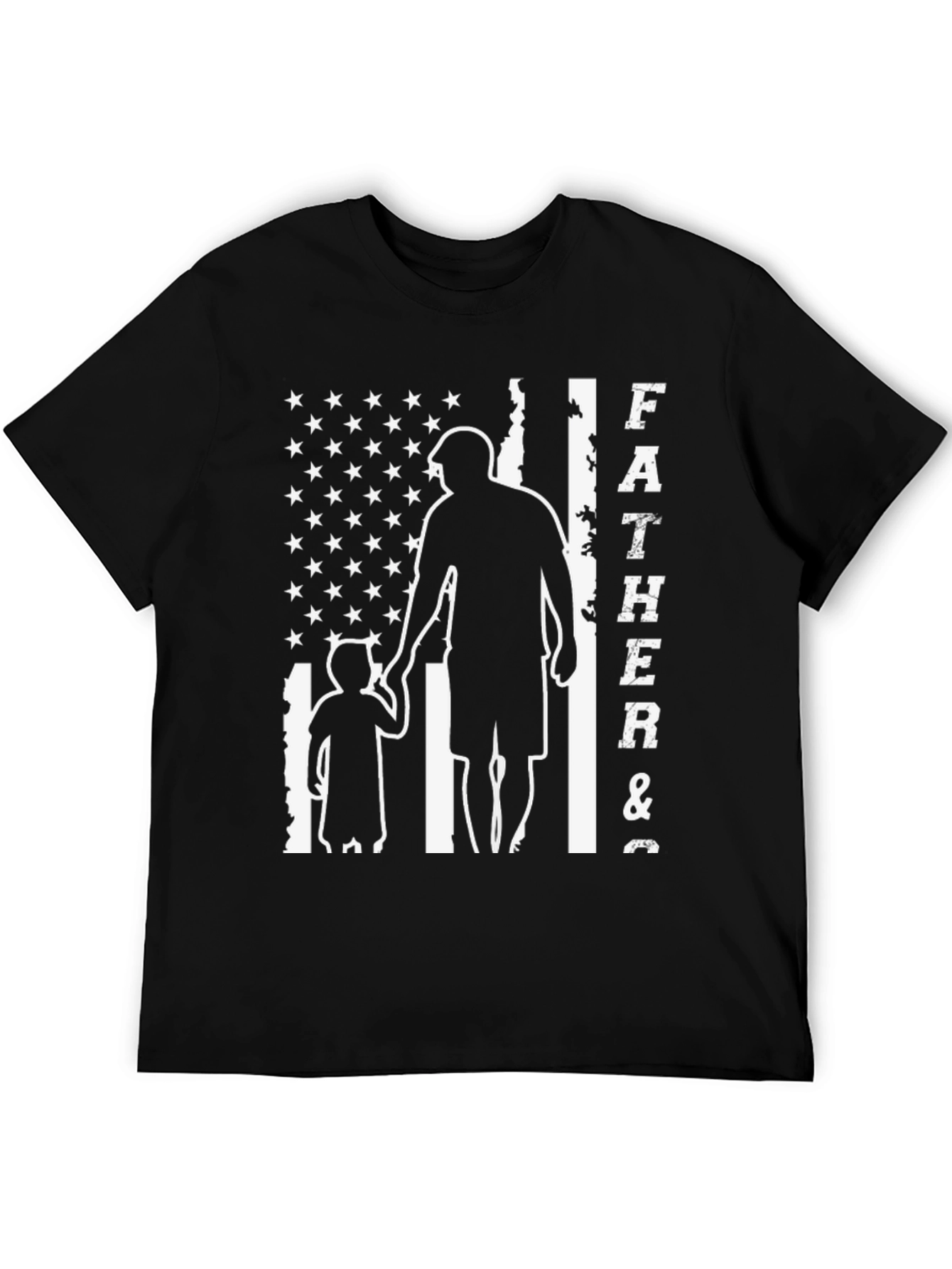 Father & Son American Flag Graphic T-Shirt