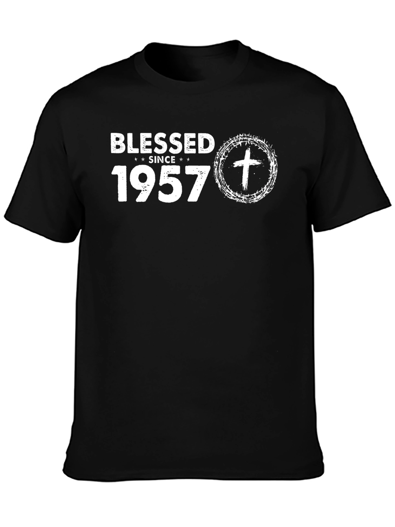 Blessed Since 1957 Black T-Shirt