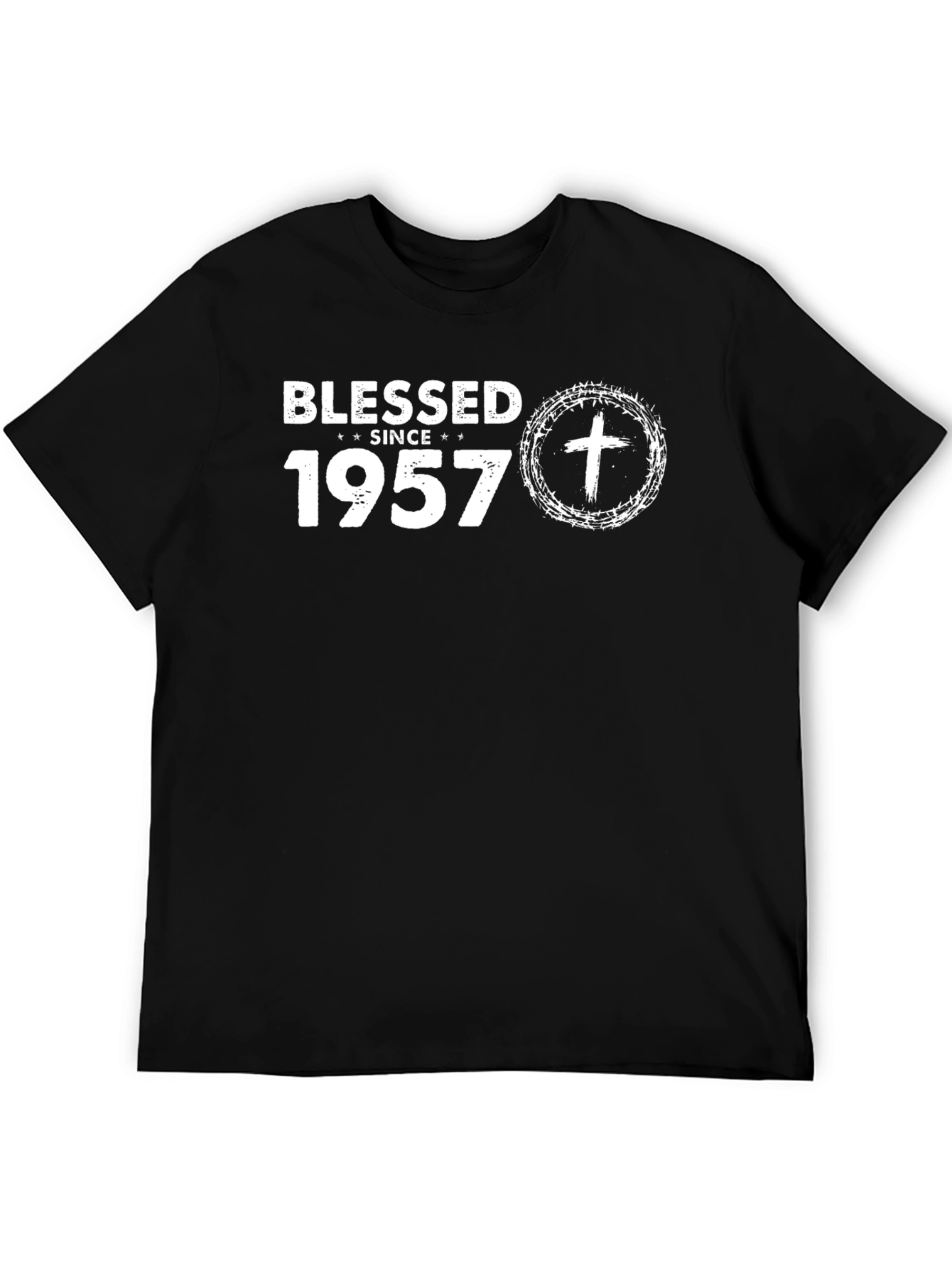 Blessed Since 1957 Black T-Shirt