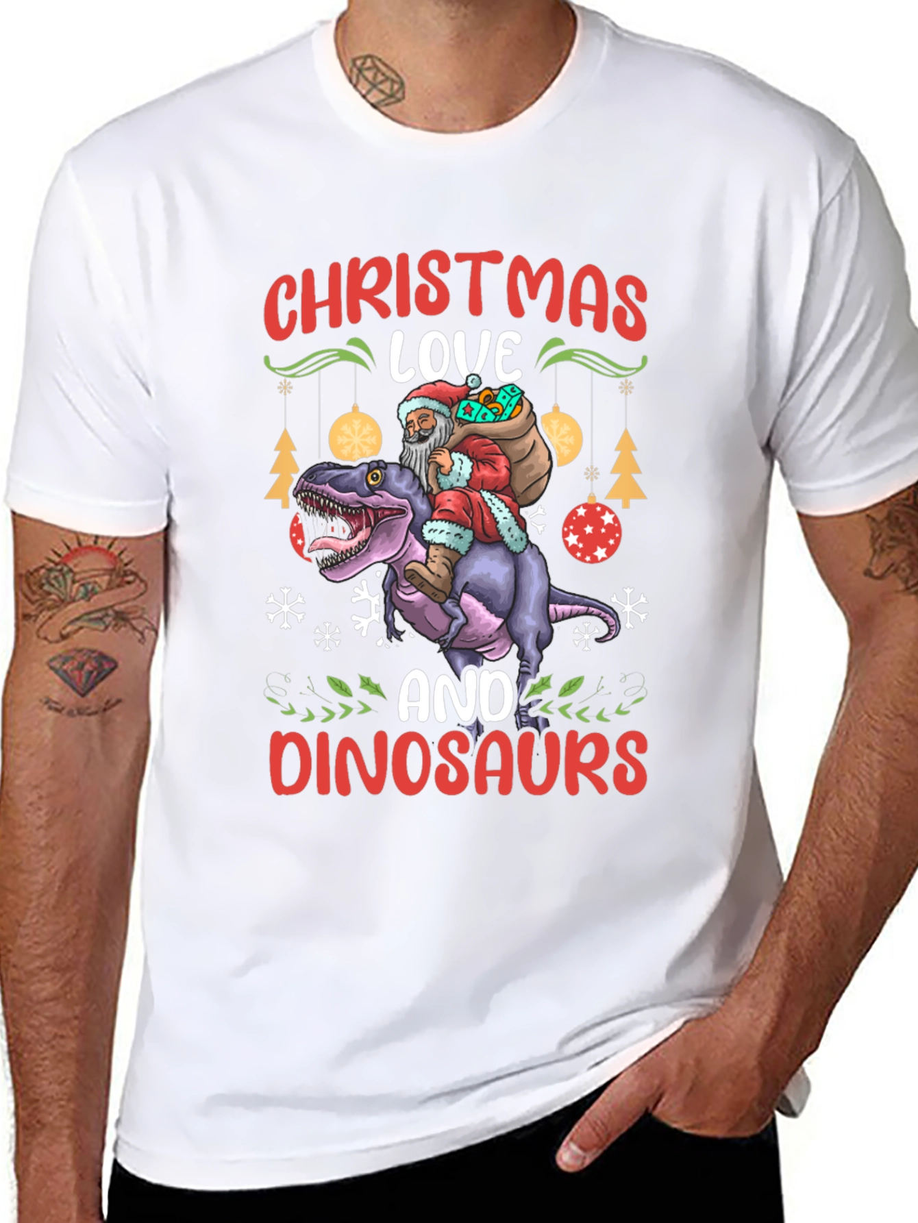 Christmas Dinosaur Santa T-Shirt