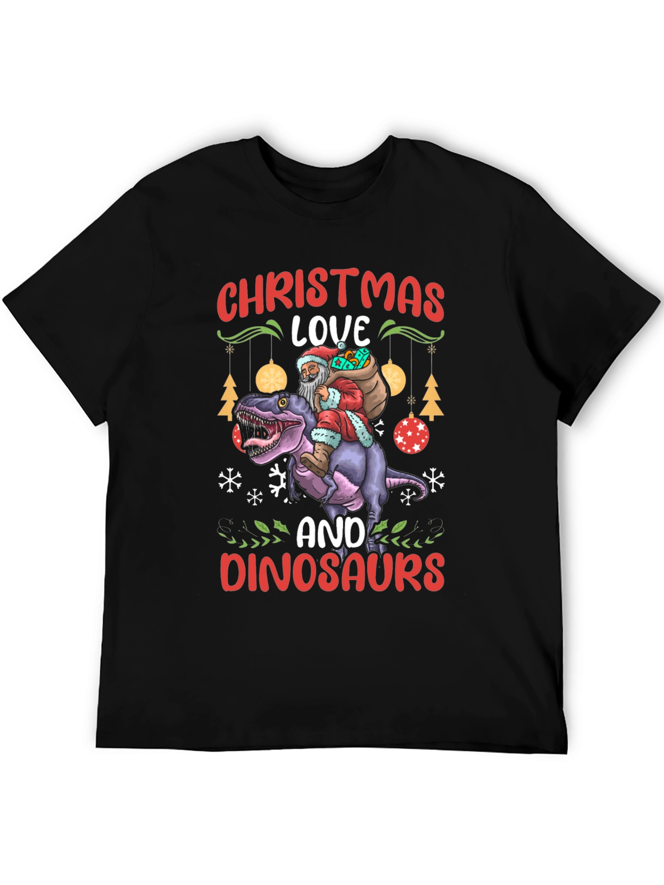Christmas Dinosaur Santa T-Shirt