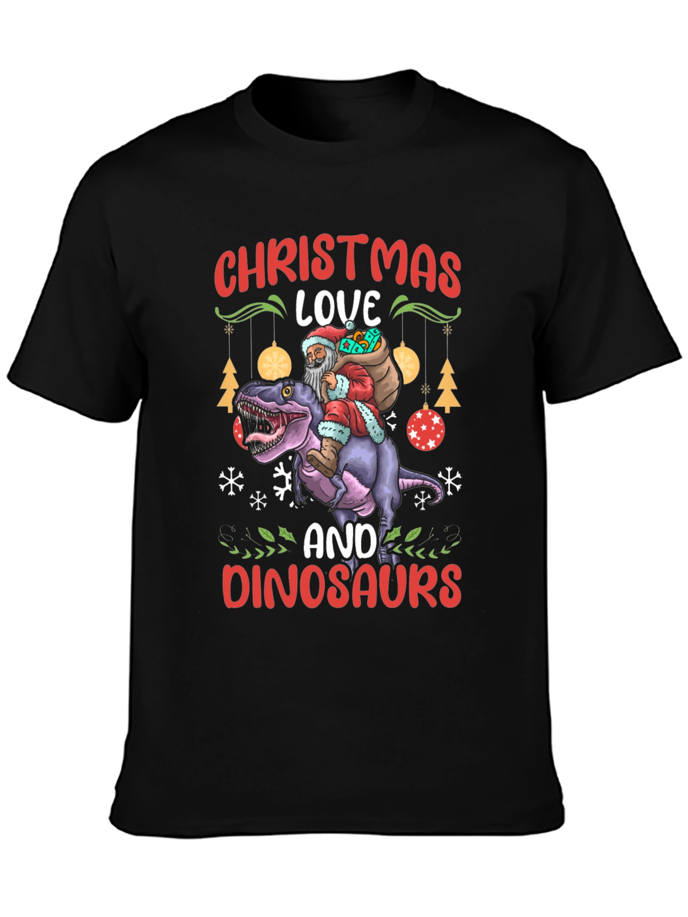 Christmas Dinosaur Santa T-Shirt