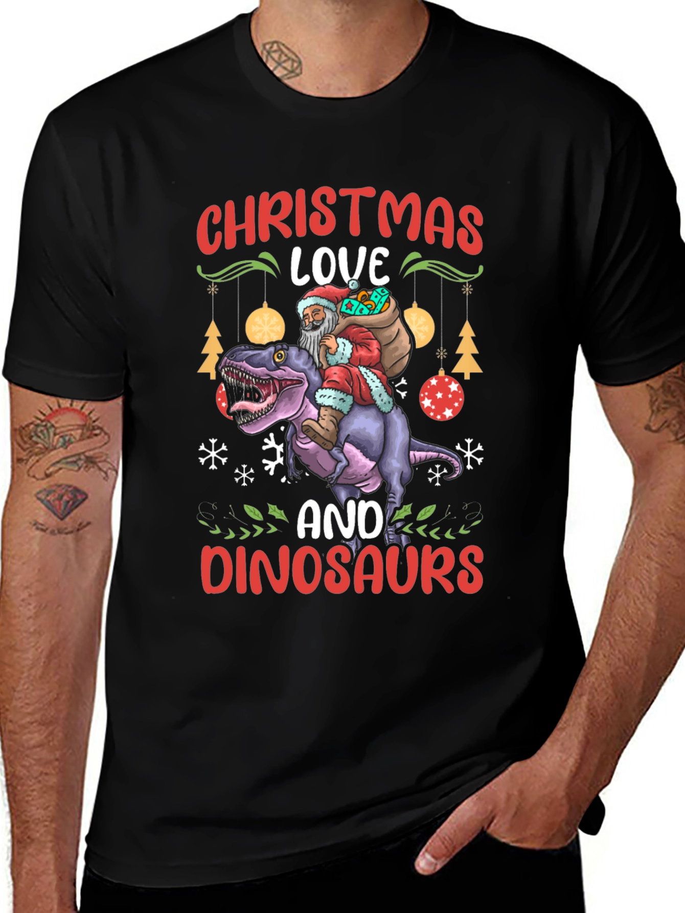 Christmas Dinosaur Santa T-Shirt