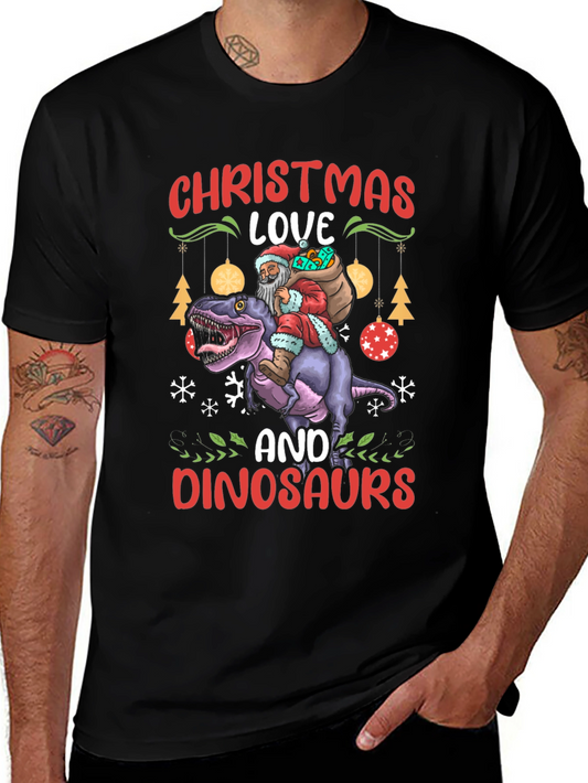 Christmas Dinosaur Santa T-Shirt