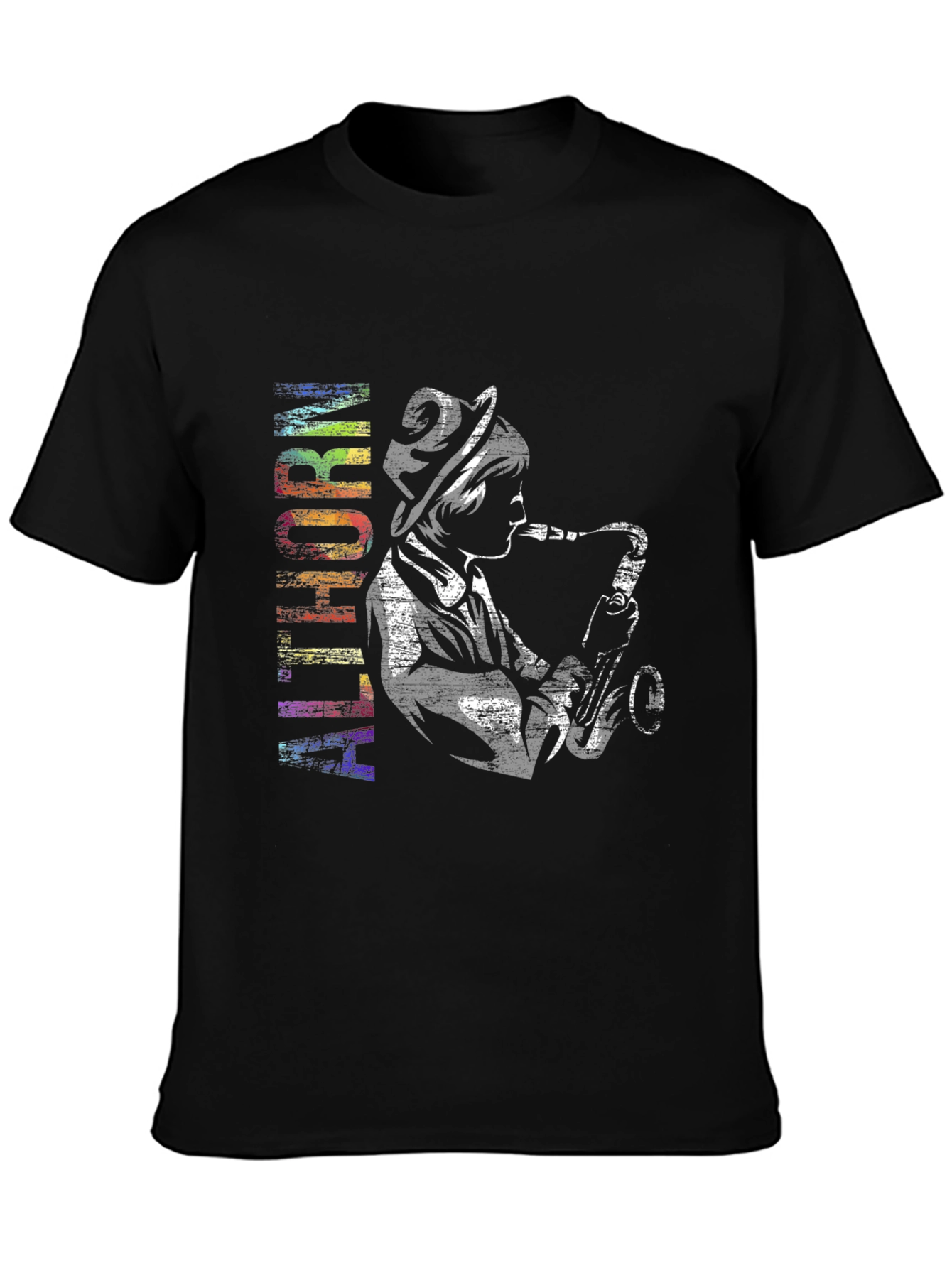 Jazz Musician Graphic Tee - Black Cotton T-Shirt