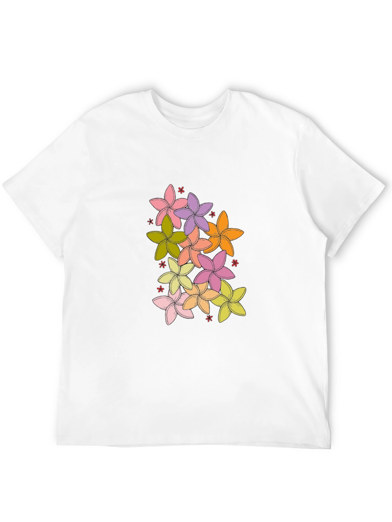 Floral Print Black T-Shirt - Casual Comfort