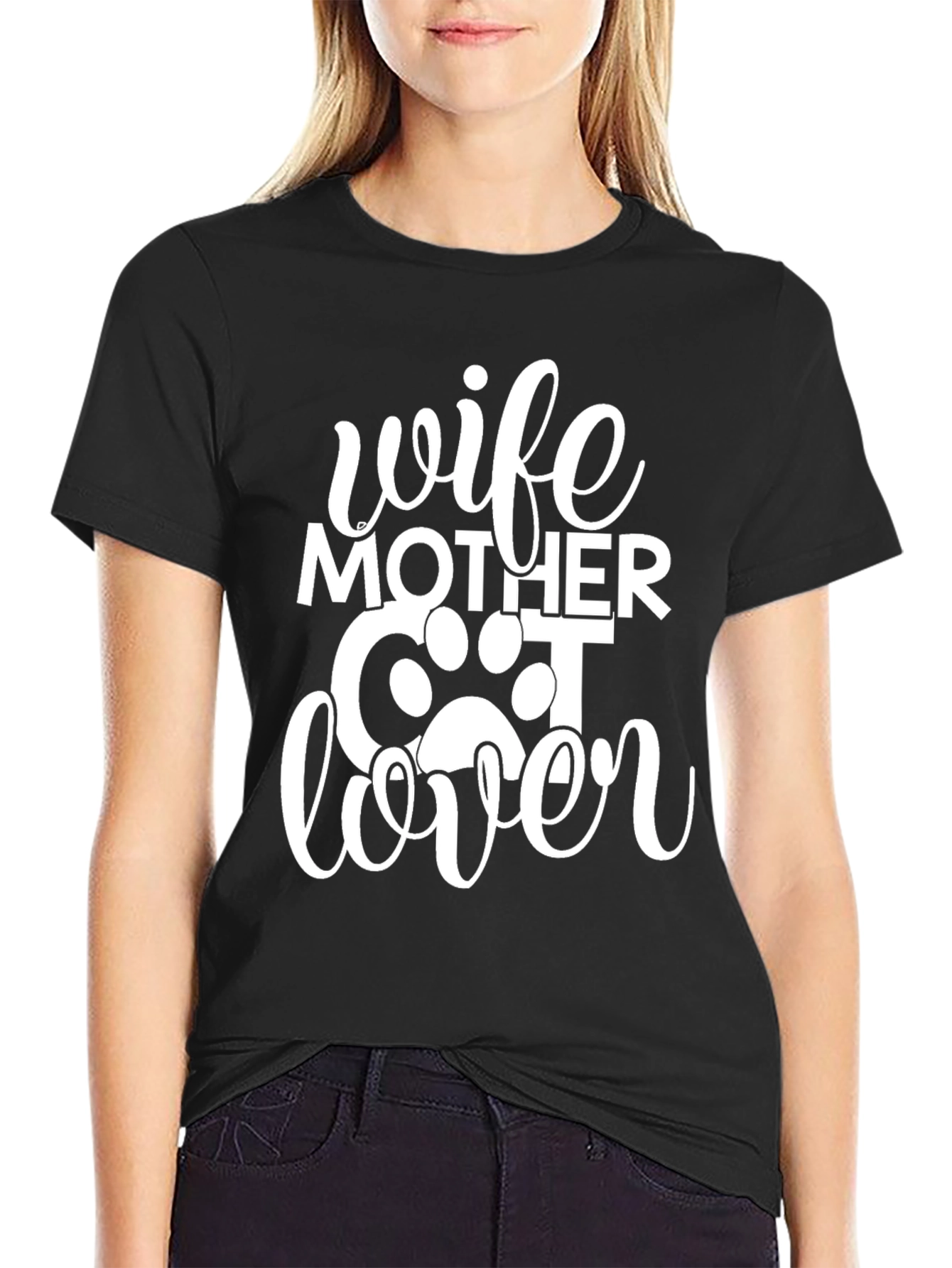 Wife Mother Cat Lover Graphic T-Shirt