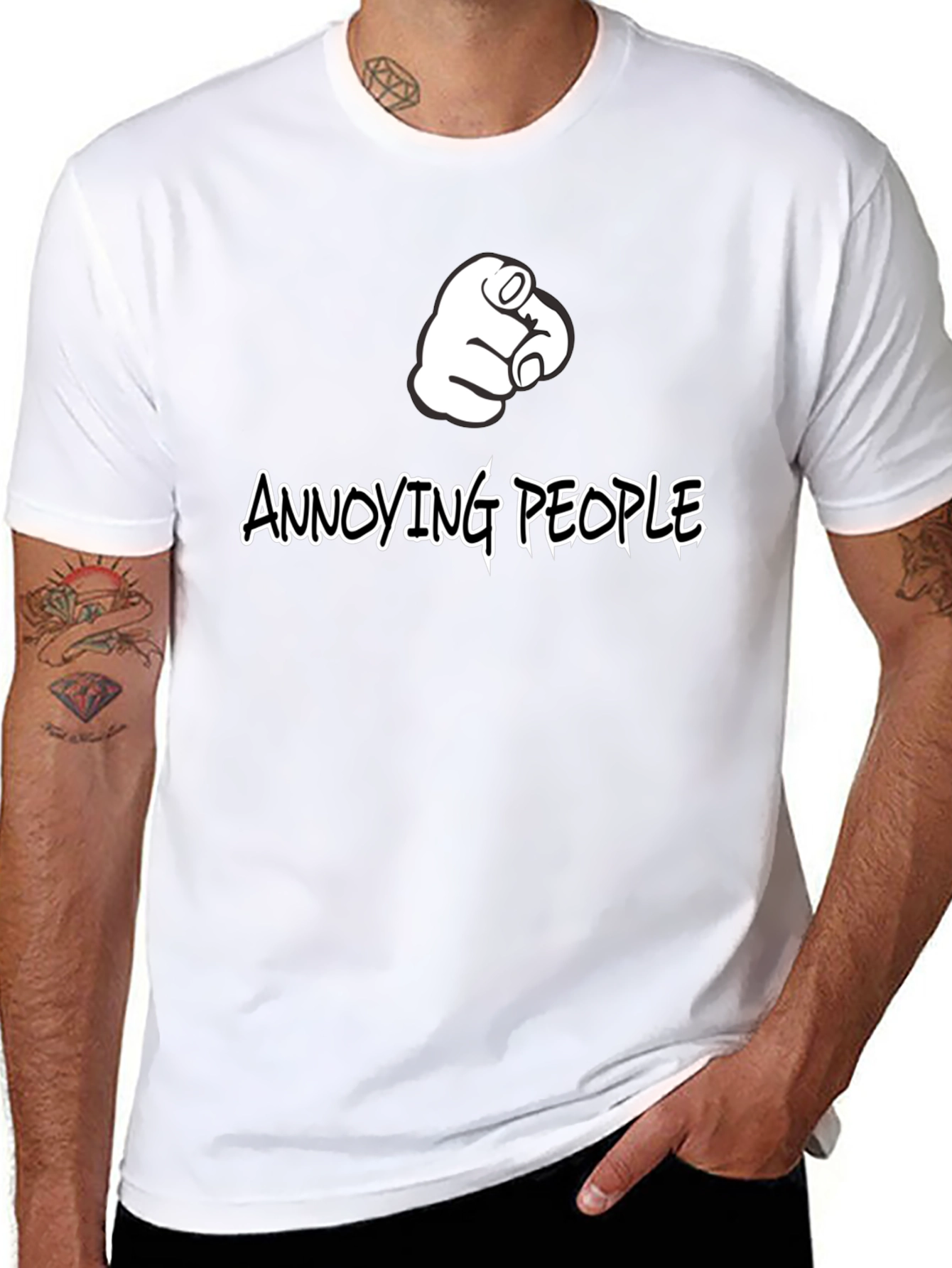 Annoying People Pointing Finger Graphic T-Shirt