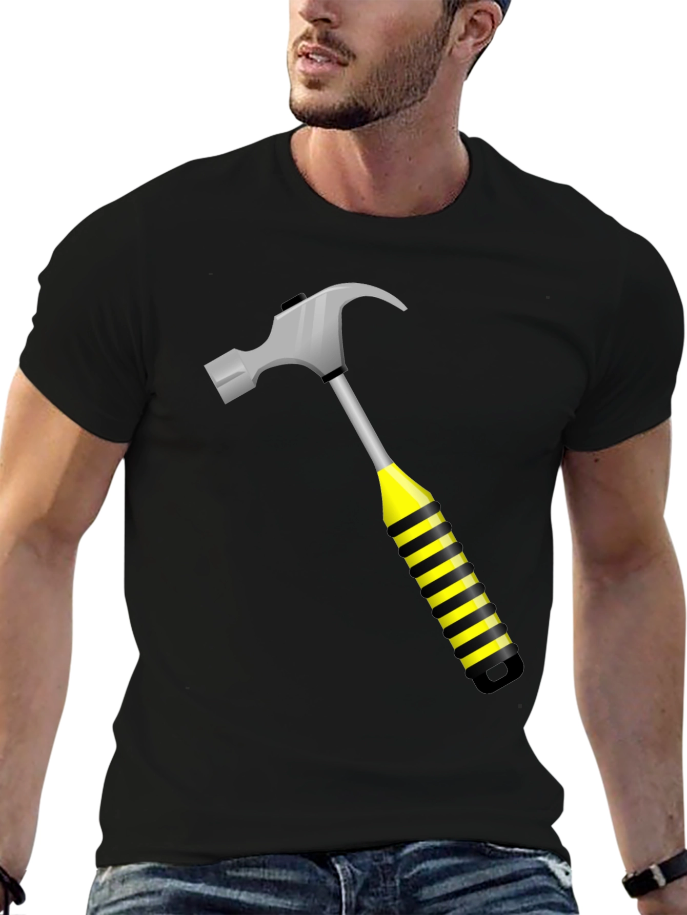 Hammer Time Graphic Tee - Black Crew Neck