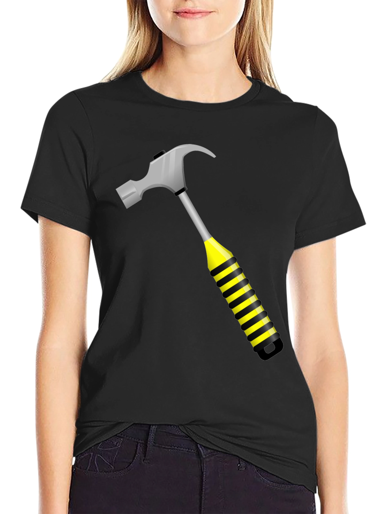 Hammer Time Graphic Tee - Black Crew Neck