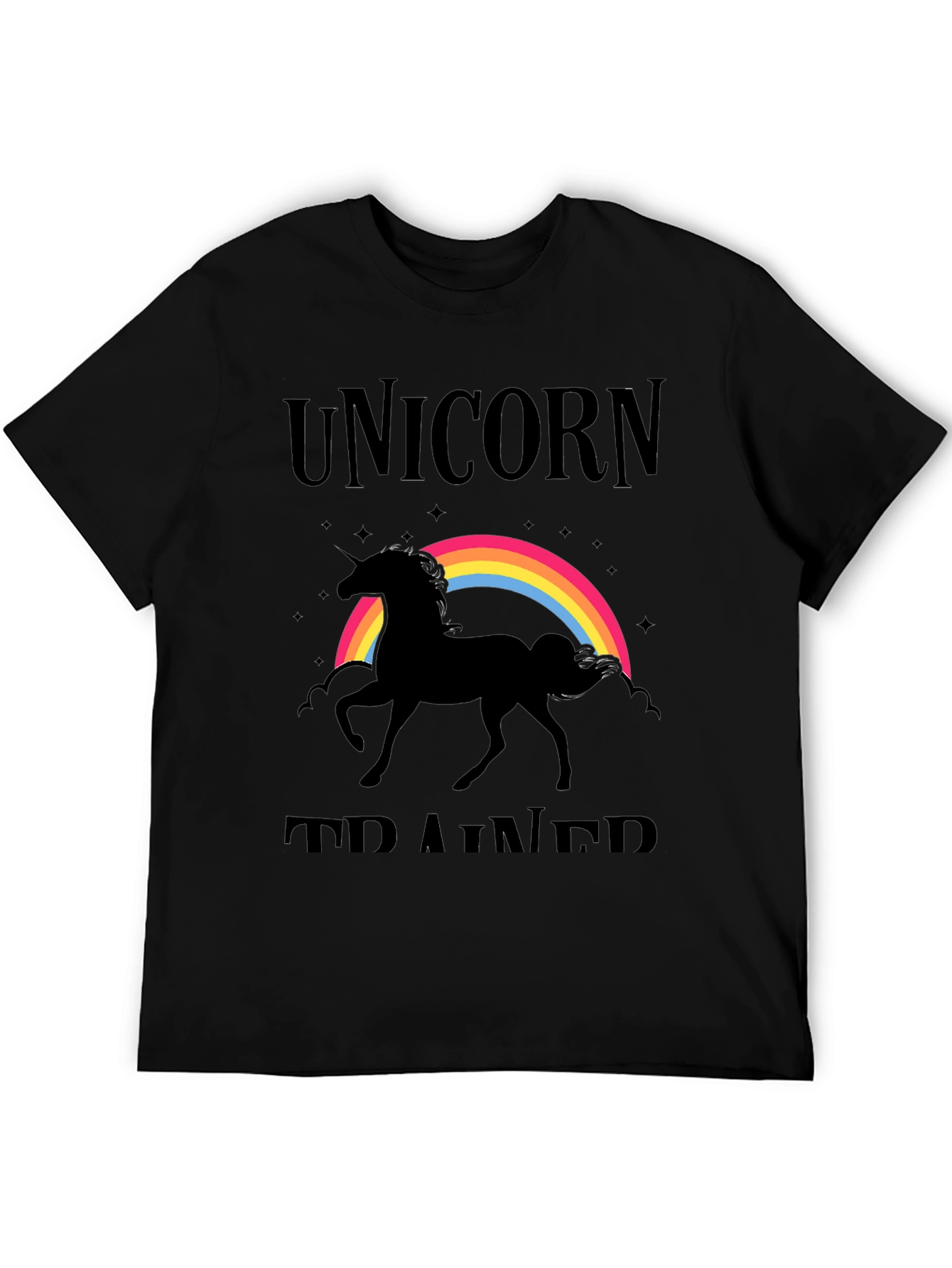 Unicorn Trainer Graphic T-Shirt - Black