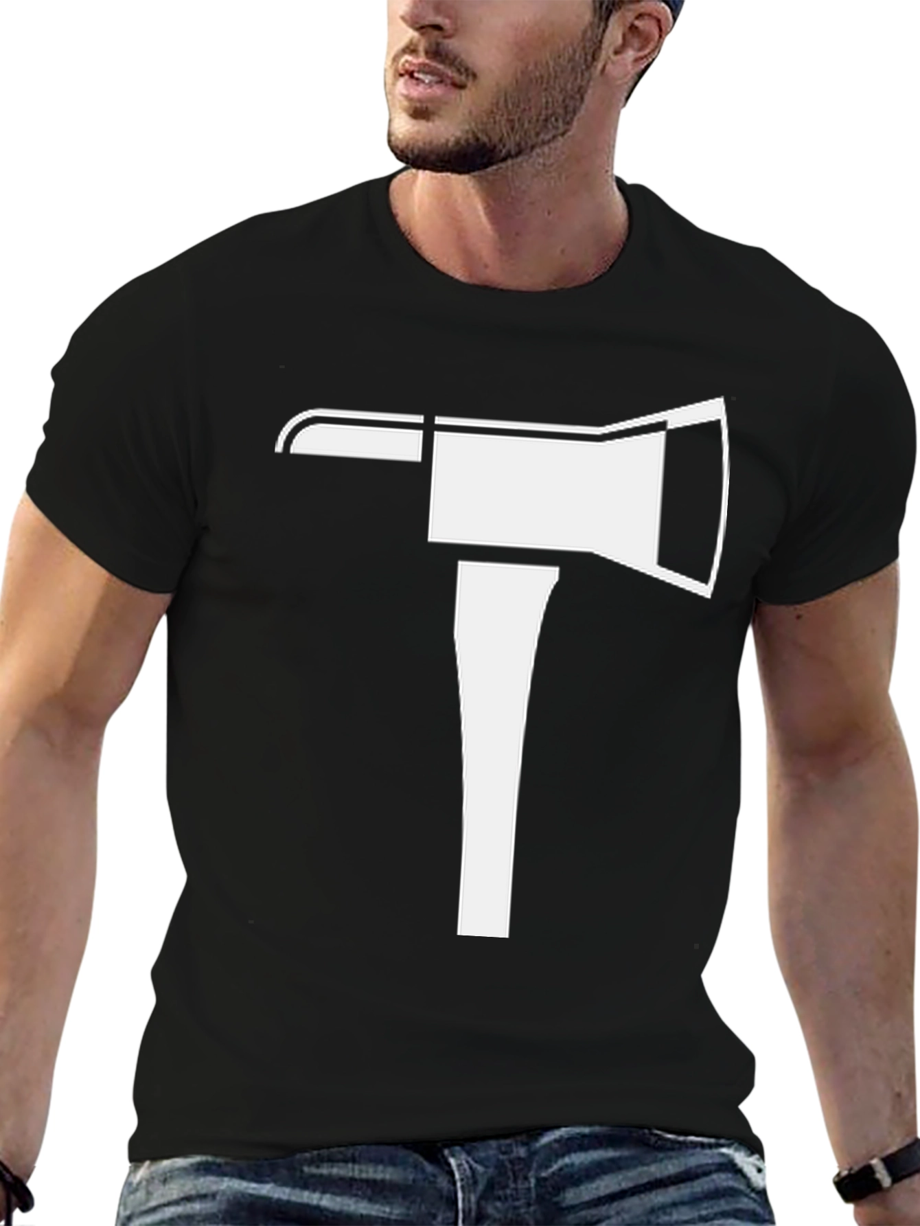Axe Graphic Tee - Black Cotton Casual Shirt