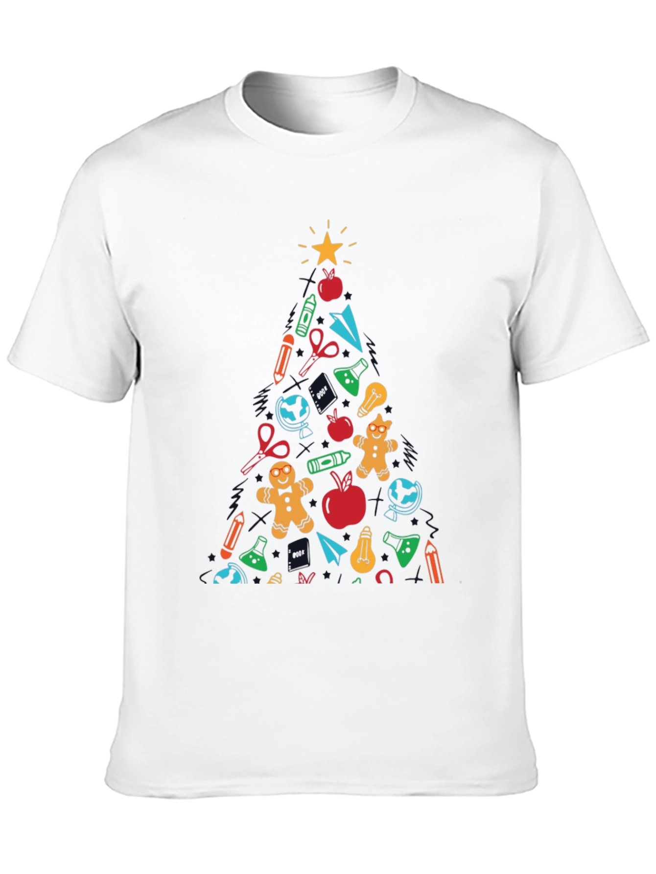 Festive Teacher Christmas Tree Graphic Tee