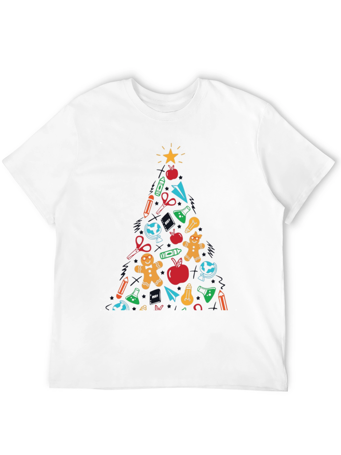 Festive Teacher Christmas Tree Graphic Tee