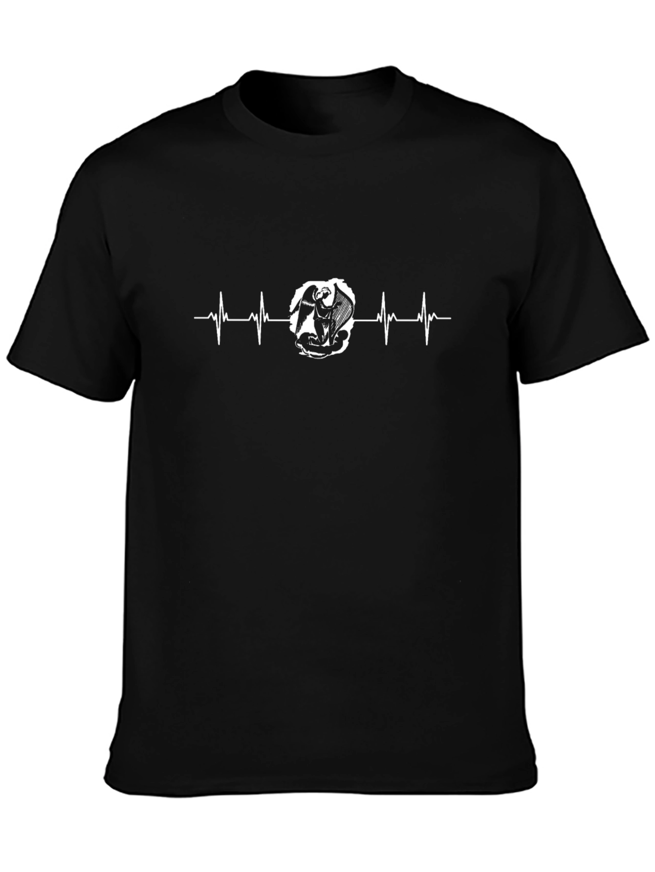 Griffin Heartbeat Black T-Shirt - Unique Design