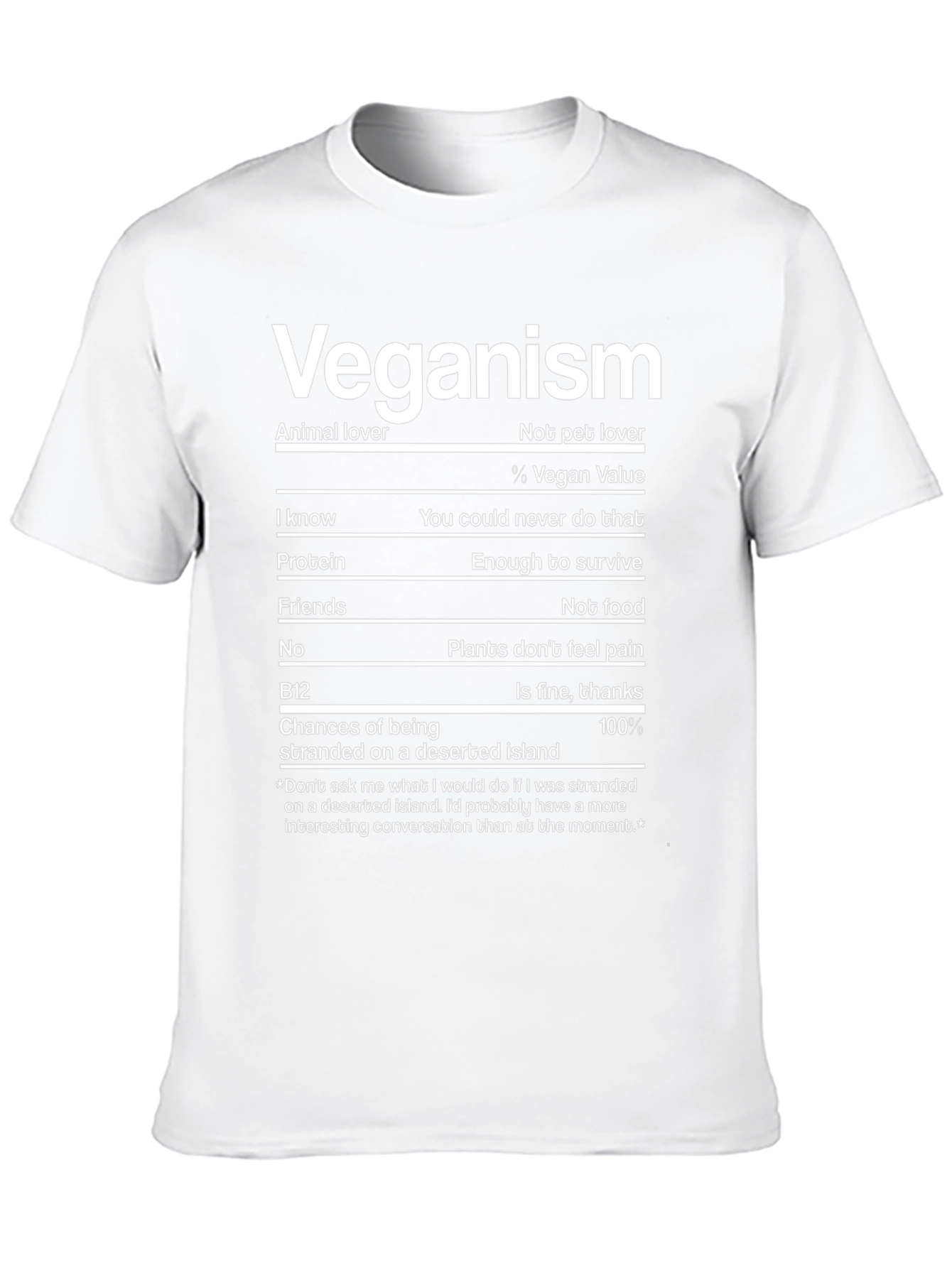 Vegan Nutrition Facts Funny T-Shirt