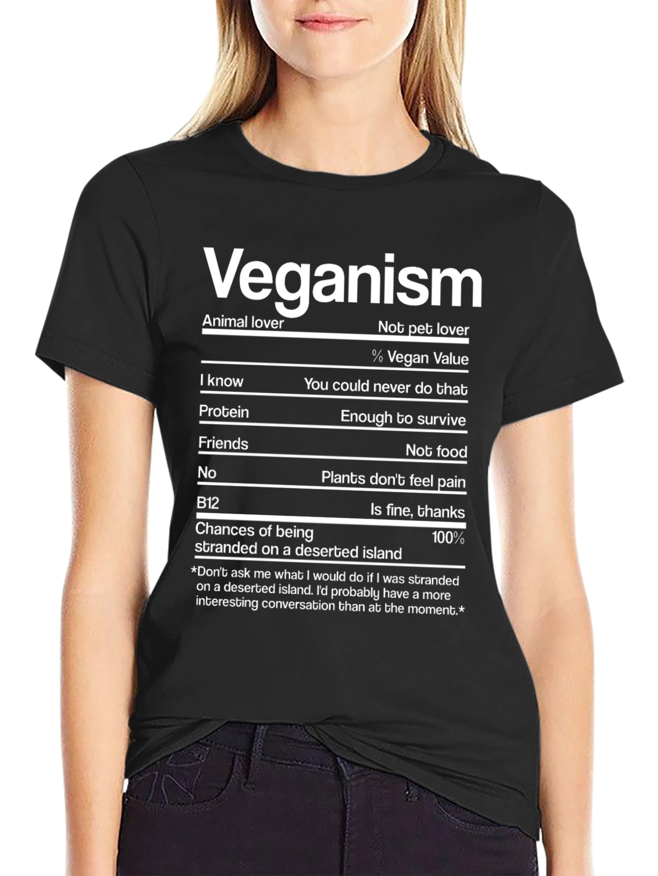 Vegan Nutrition Facts Funny T-Shirt