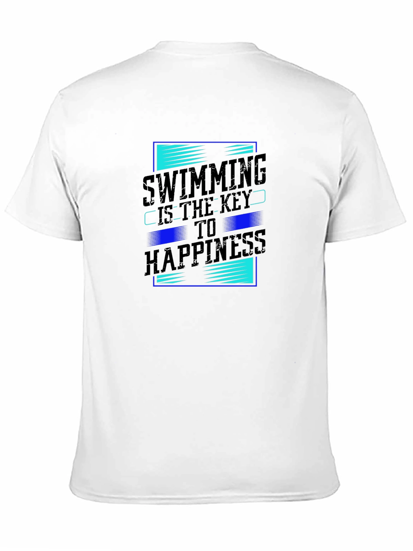Swimming Key to Happiness Black Graphic Tee