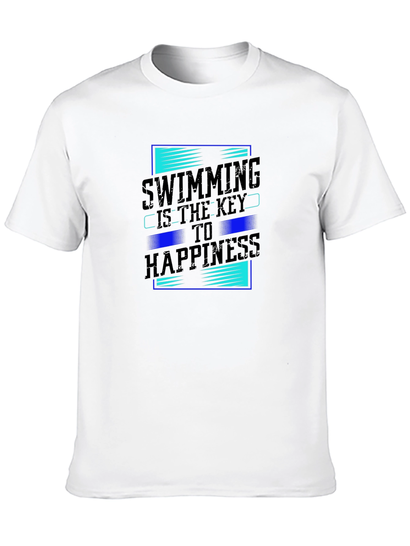 Swimming Key to Happiness Black Graphic Tee